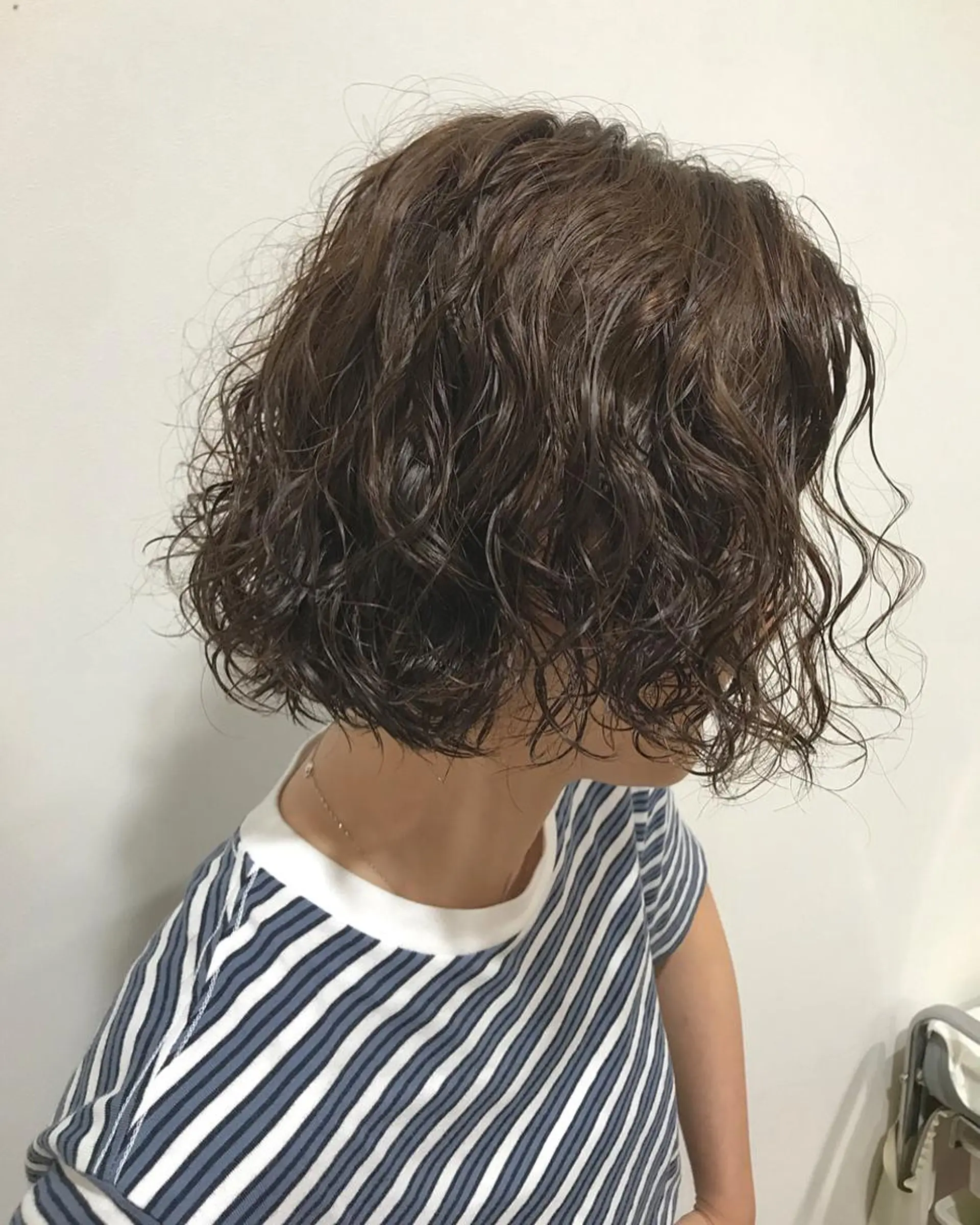 ショート パーマ 暖色カラー🍊 ボブ🌿顔周りcutのヘアスタイル