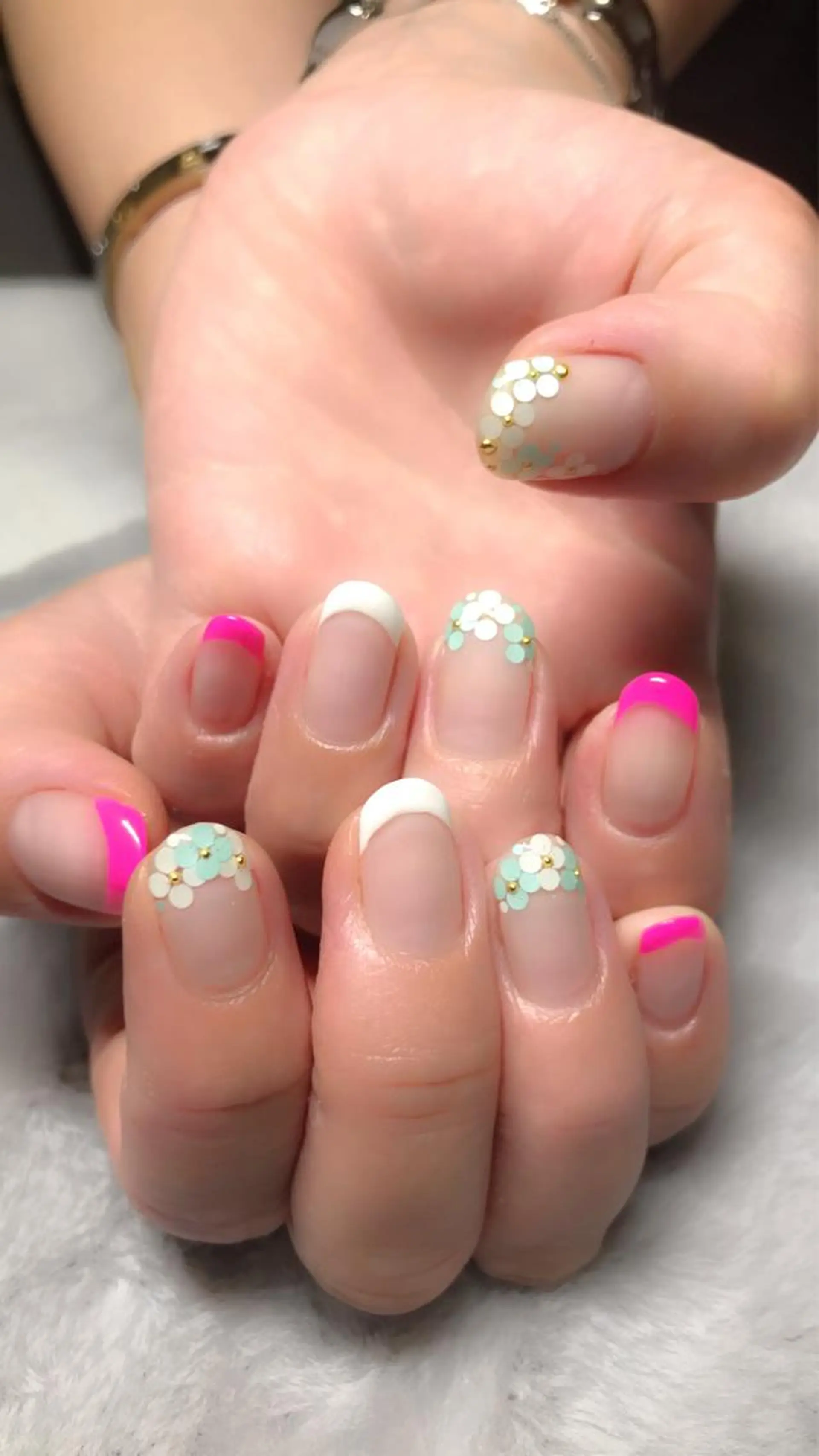 ネイル フレンチネイル 持ち込み ピンク ホワイト Nail Salon enishiのネイルデザイン