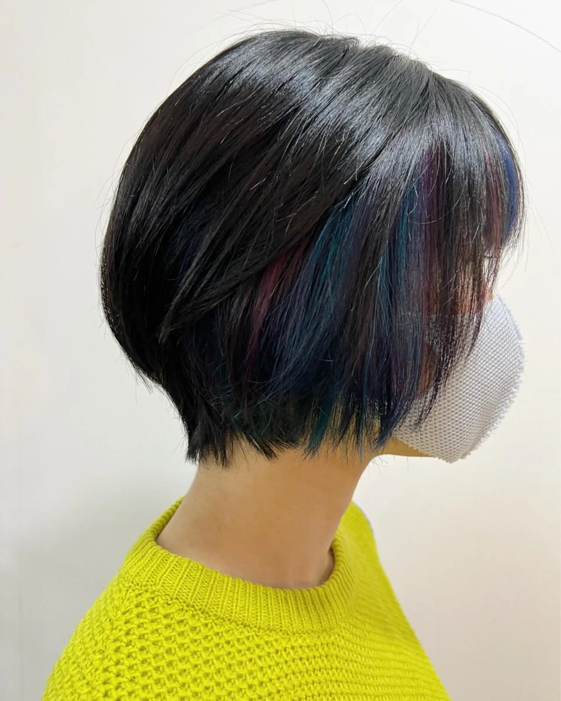 ショート カラー ミストバング  フェイスフレーミング ユニコーンカラー カット ヘアカラー フラム所属・WATANABE MISAKIのヘアスタイル