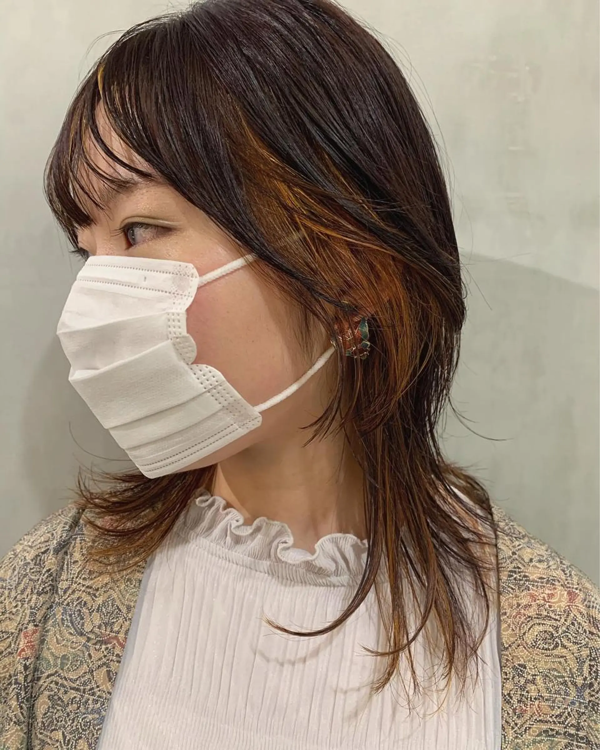 ミディアム カラー ヘアカラー トリートメント 優 作のヘアスタイル