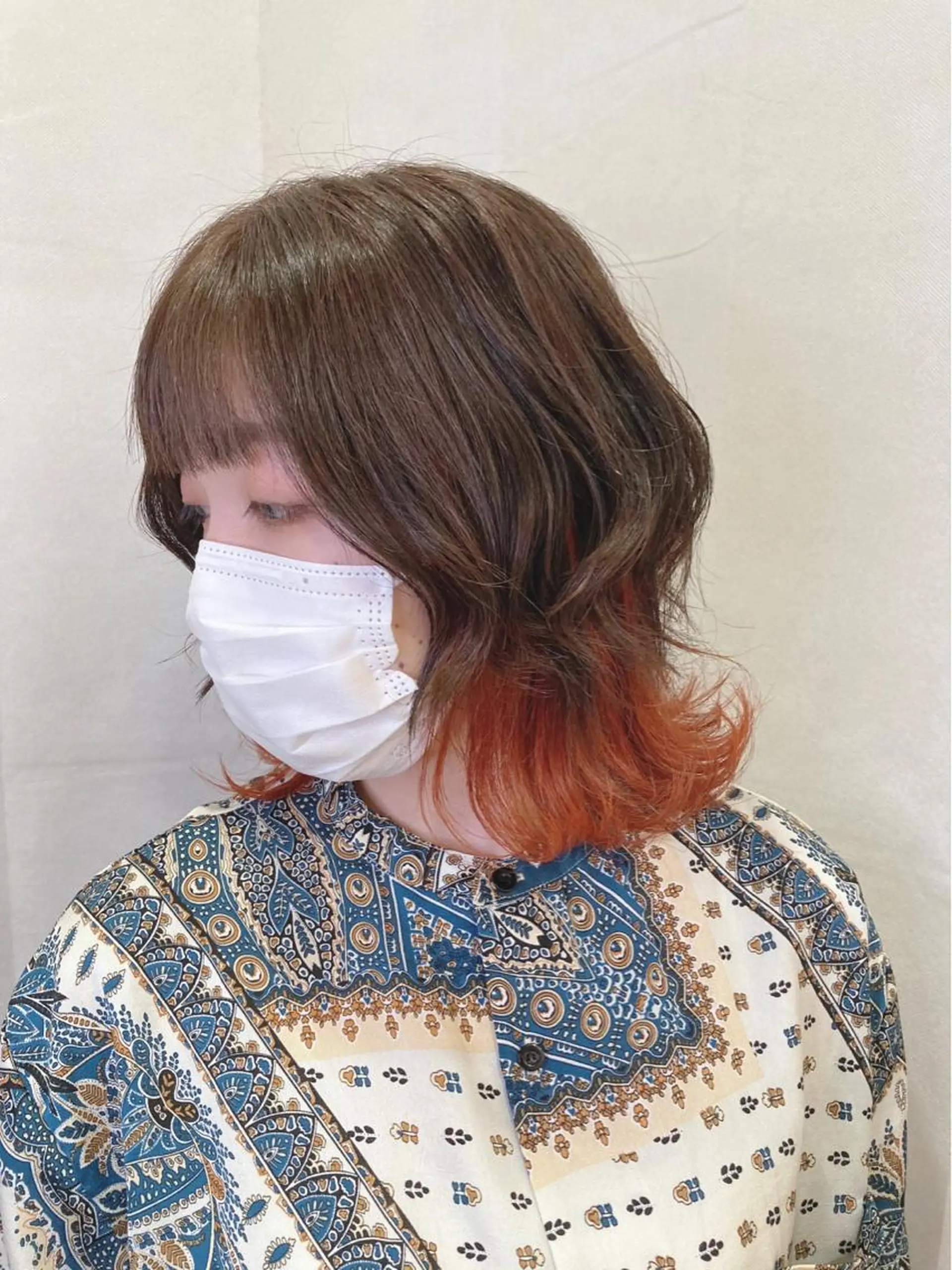 ミディアム カラー ヘアカラー 宮原 佳苗のヘアスタイル
