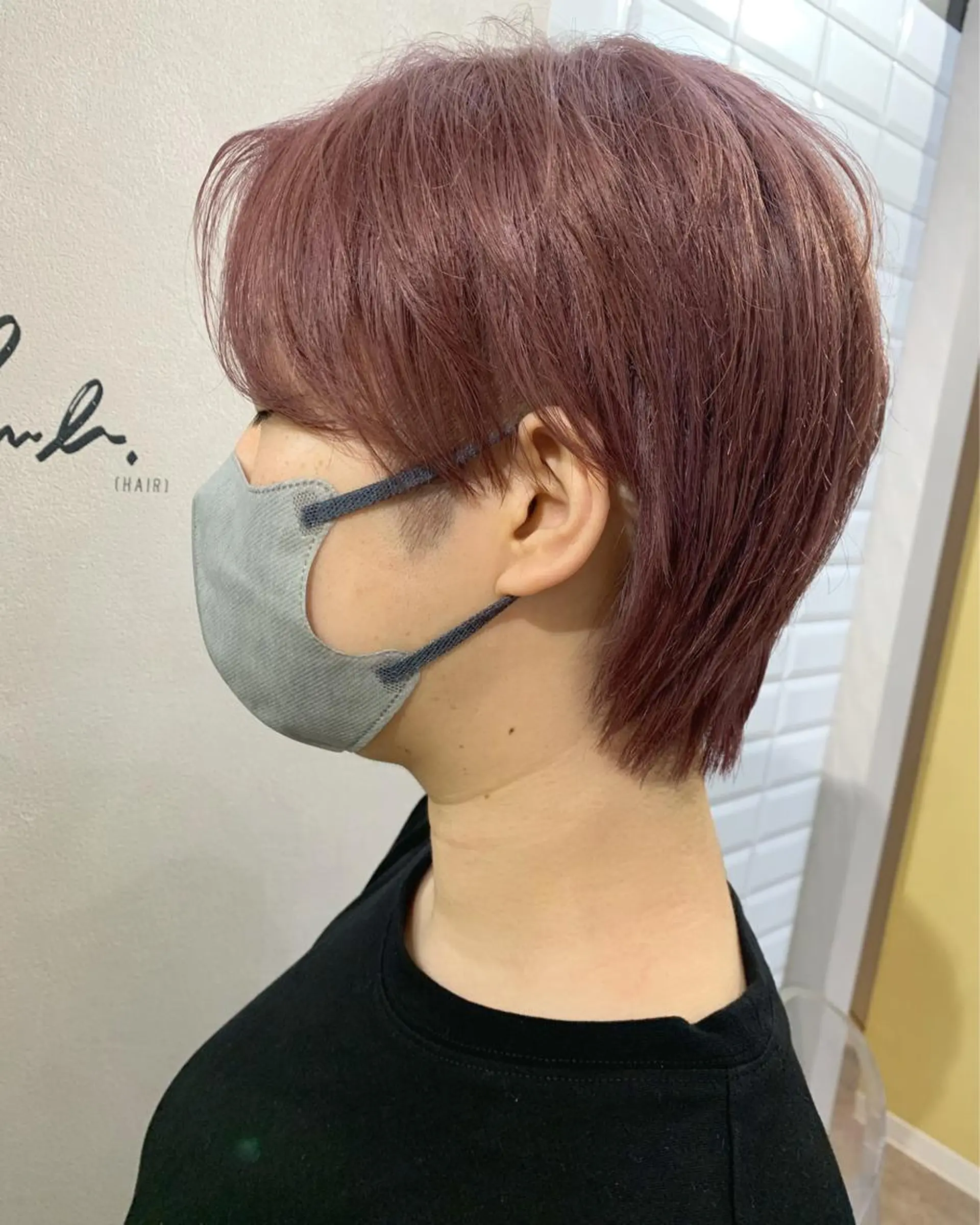 ショート カラー ベージュカラー ブリーチ ピンクカラー ピンクベージュ カット ヘアカラー トリートメント hub hair レイヤー/透明感のヘアスタイル