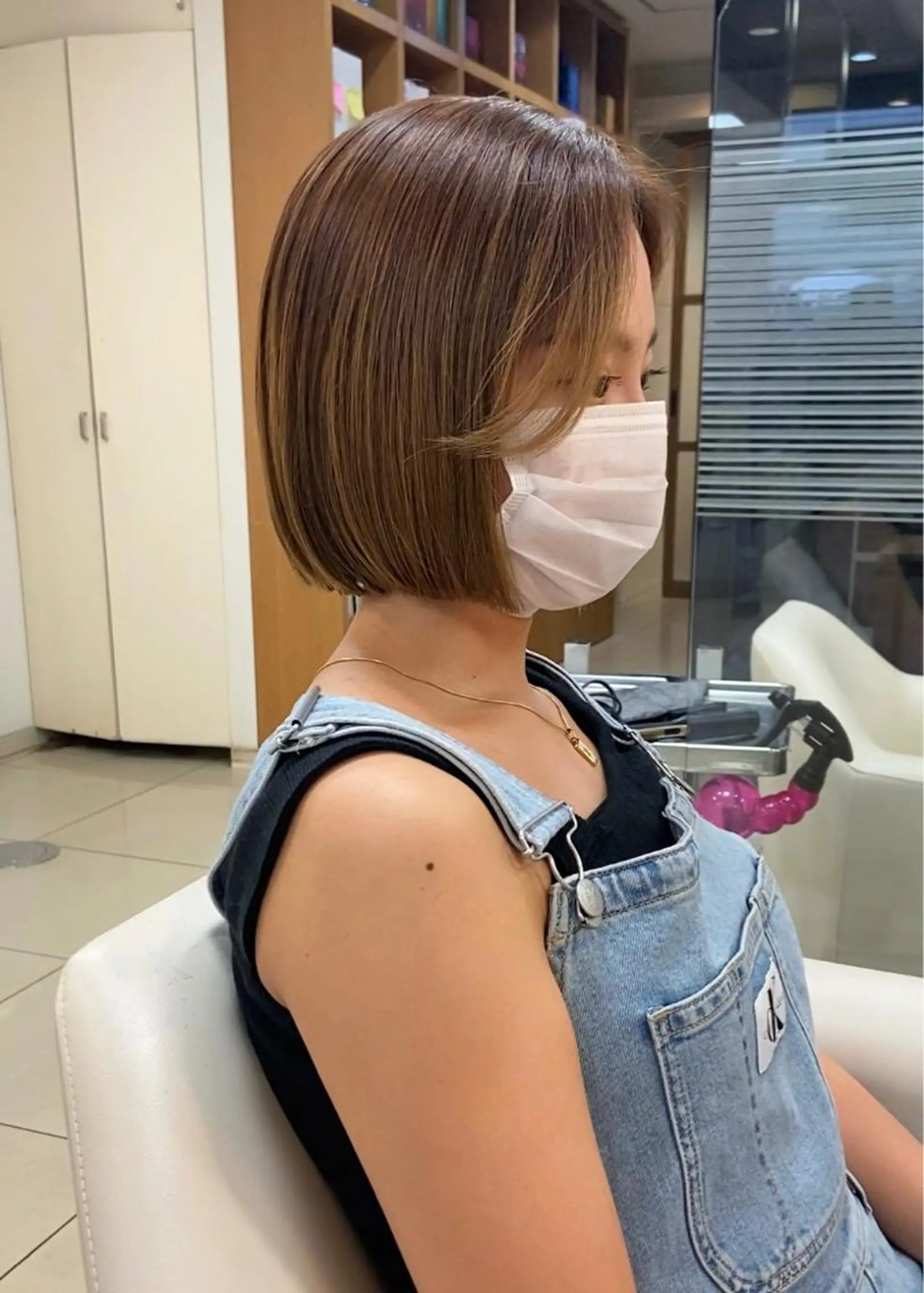 ミディアム ボブ 顔周りカット 髪質改善・酸性・ ストレート　Maruのヘアスタイル
