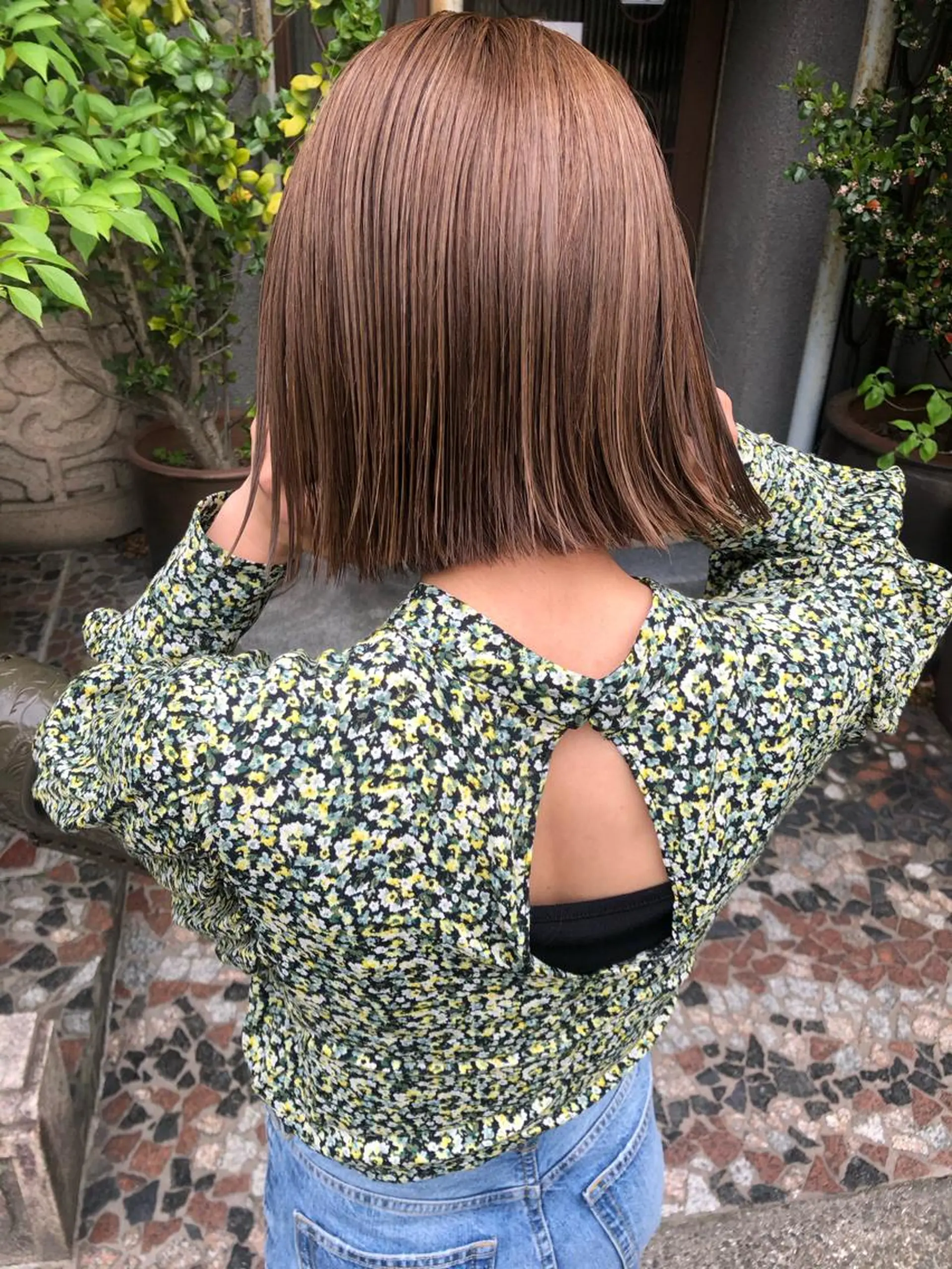 ショート カラー ヘアアレンジ 切りっぱなしボブ ボブ tre/e'所属・ハイライトカラー橋本 昇平のヘアスタイル