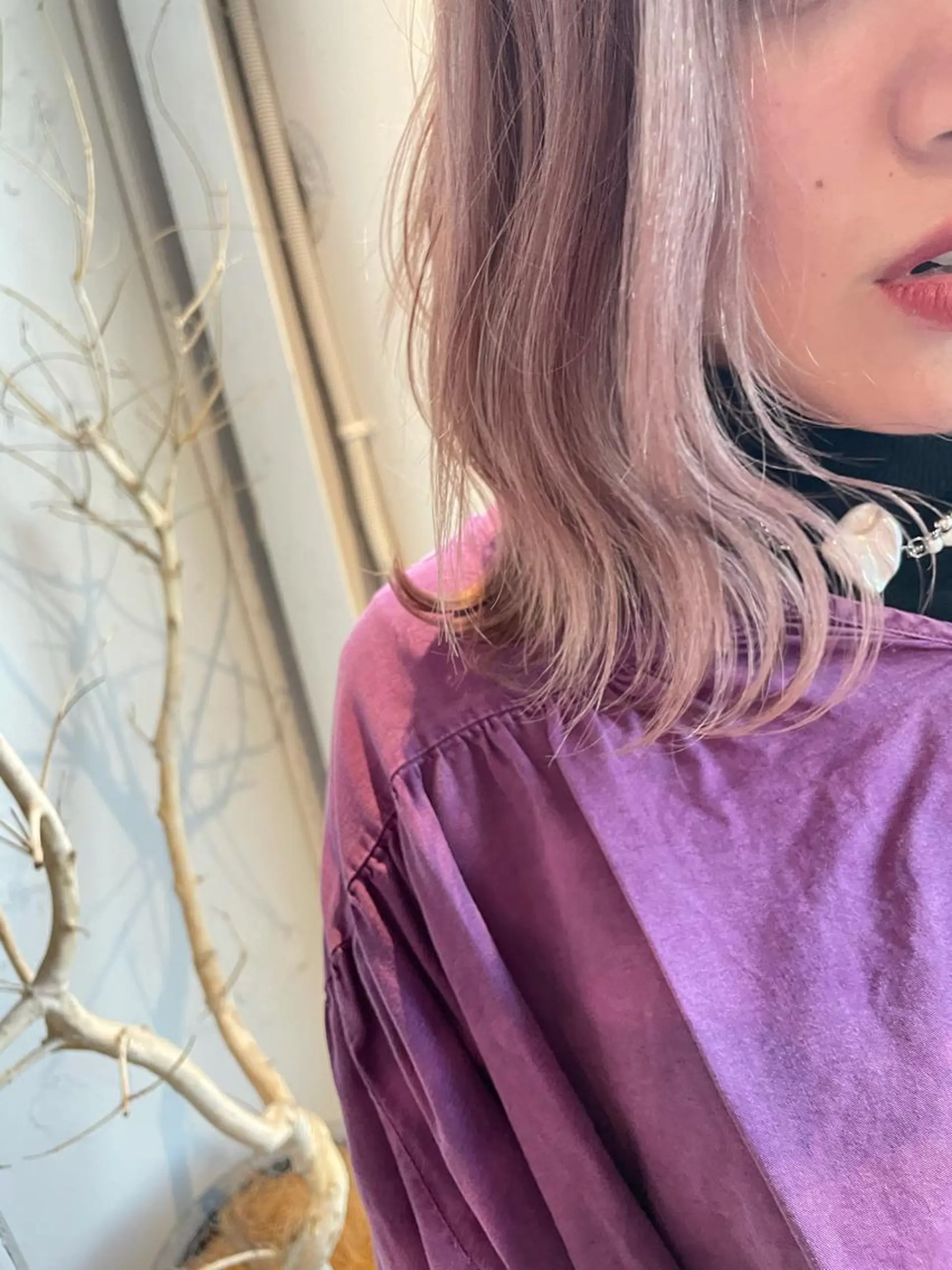 ミディアム 美髪矯正/艶カラー ボブ/栄/鐘ヶ江純也のヘアスタイル