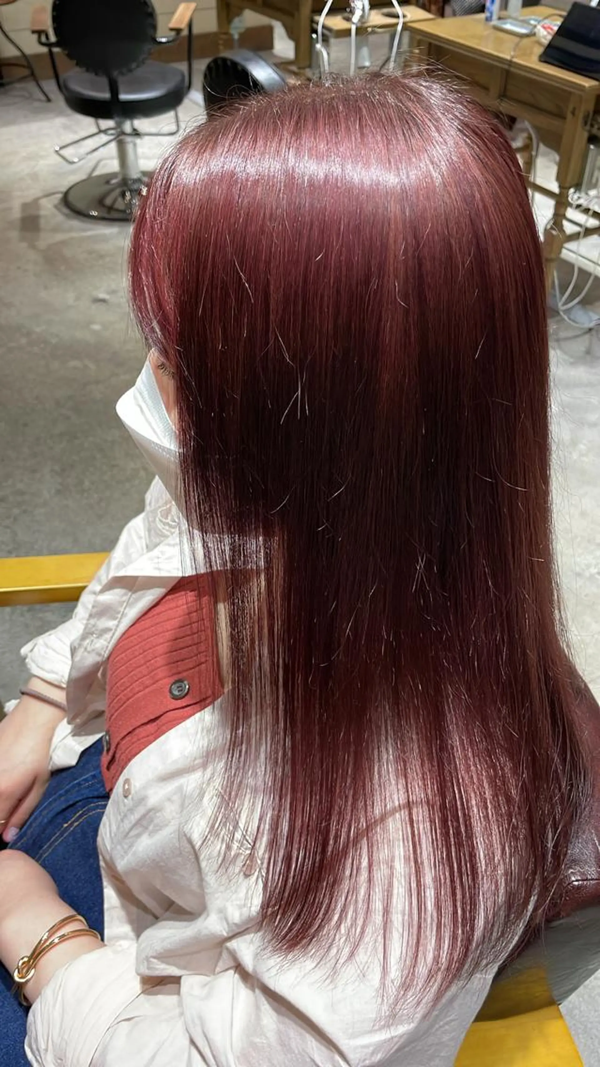ロング カラー ブリーチ ブラウンカラー ブリーチなしカラー ピンクカラー ピンクブラウン loely 💞miyuのヘアスタイル