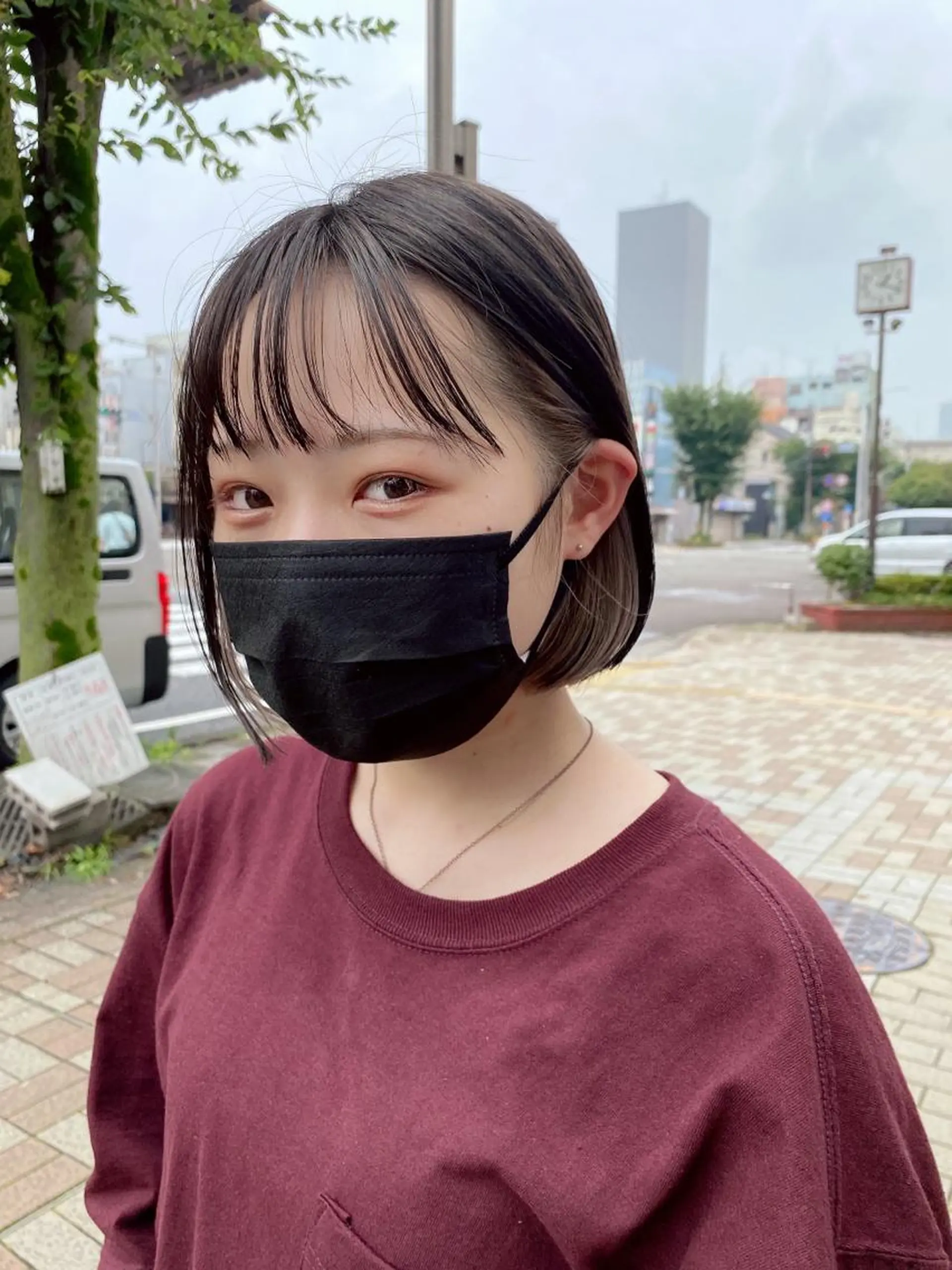 ショート カラー ヘアアレンジ ヘアカラー 切りっぱなしボブ/ デザインカラー店長のヘアスタイル