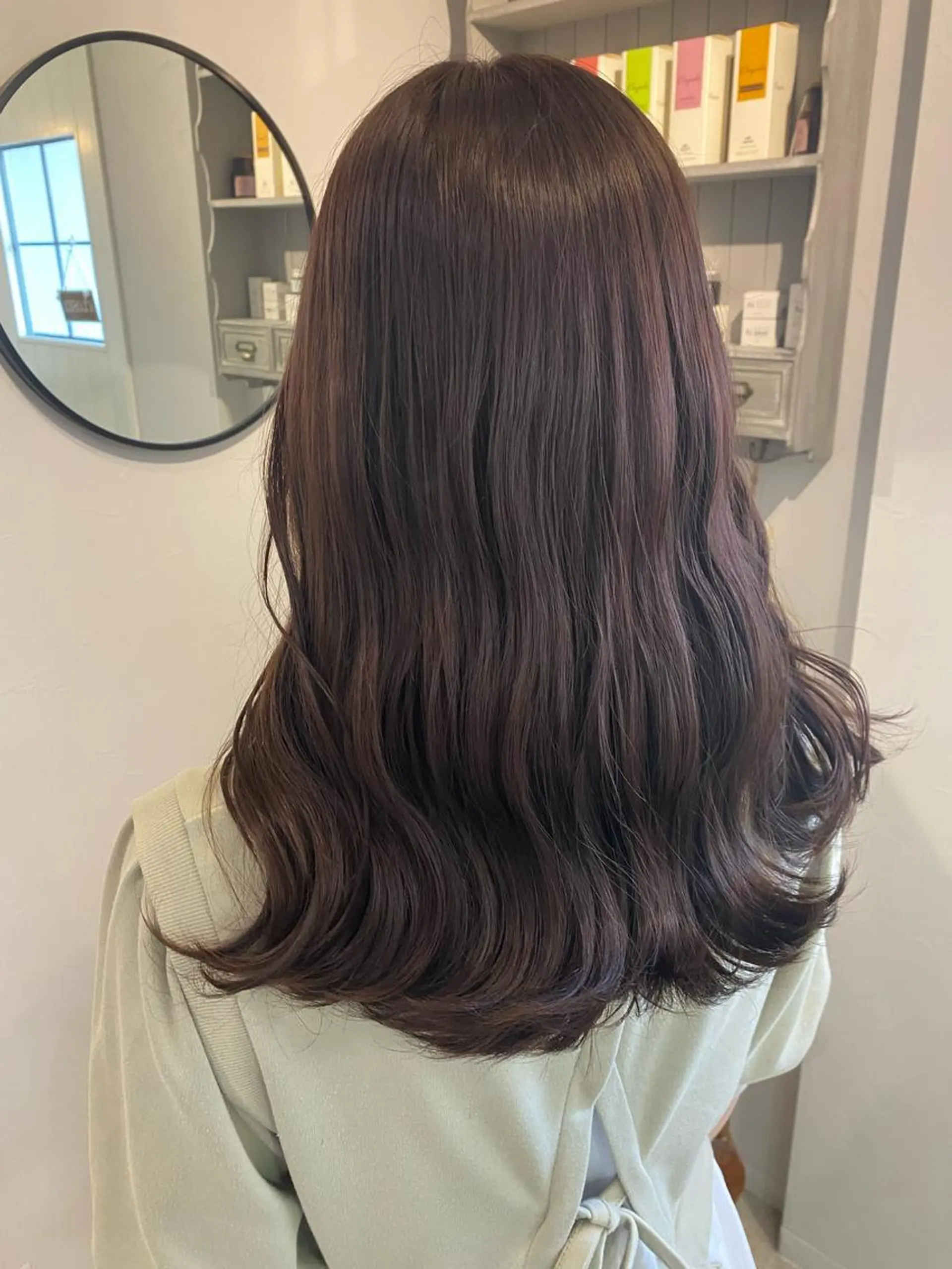 ロング カラー ブラウンカラー ラベンダーカラー パープルカラー カット ヘアカラー トリートメント 西村 美羽のヘアスタイル