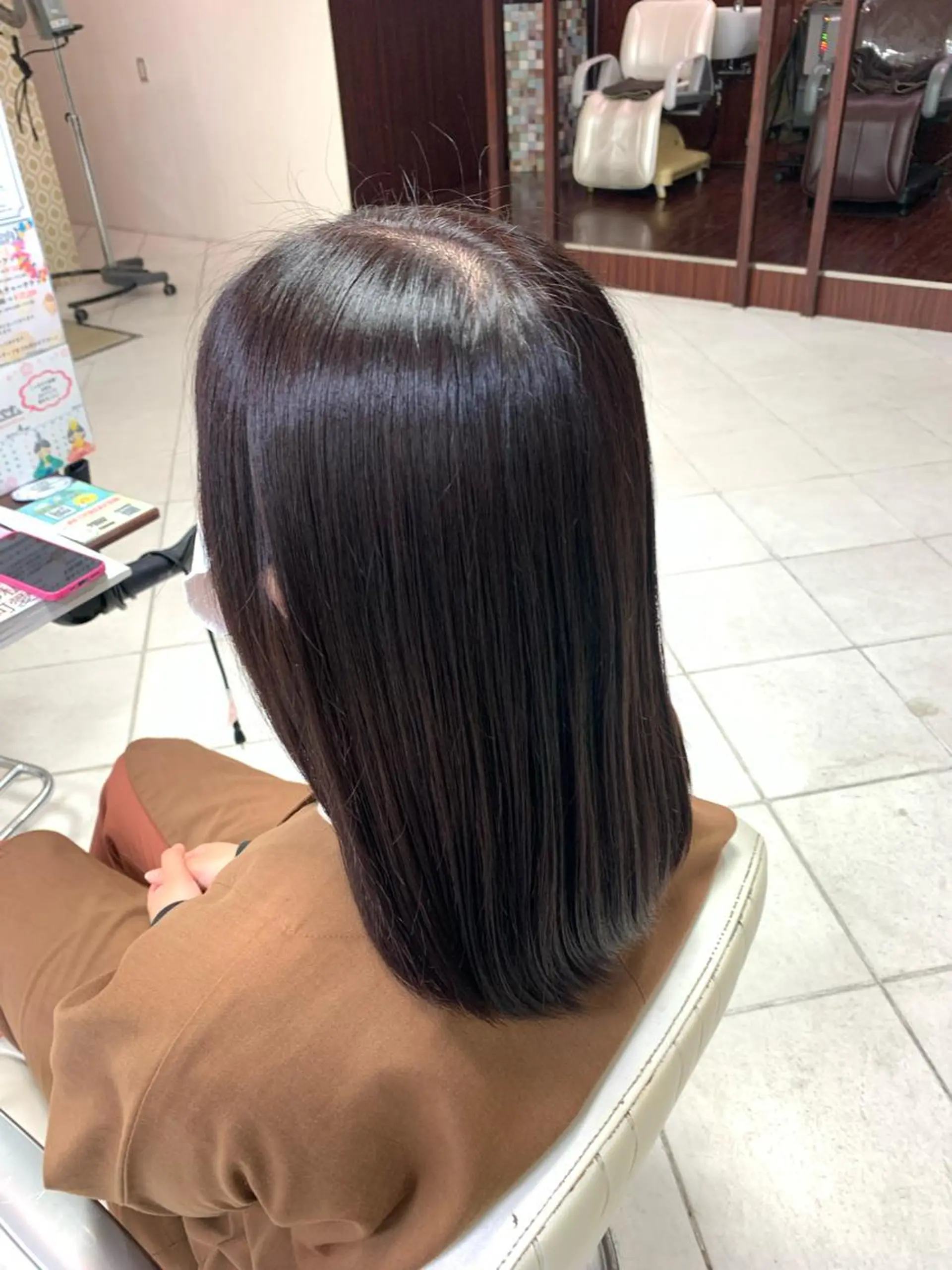 カラー ブラウンカラー ピンクカラー カット サロンド エフ真壁店所属・縮毛矯正特化美容師 酸性ストレート細谷のヘアスタイル