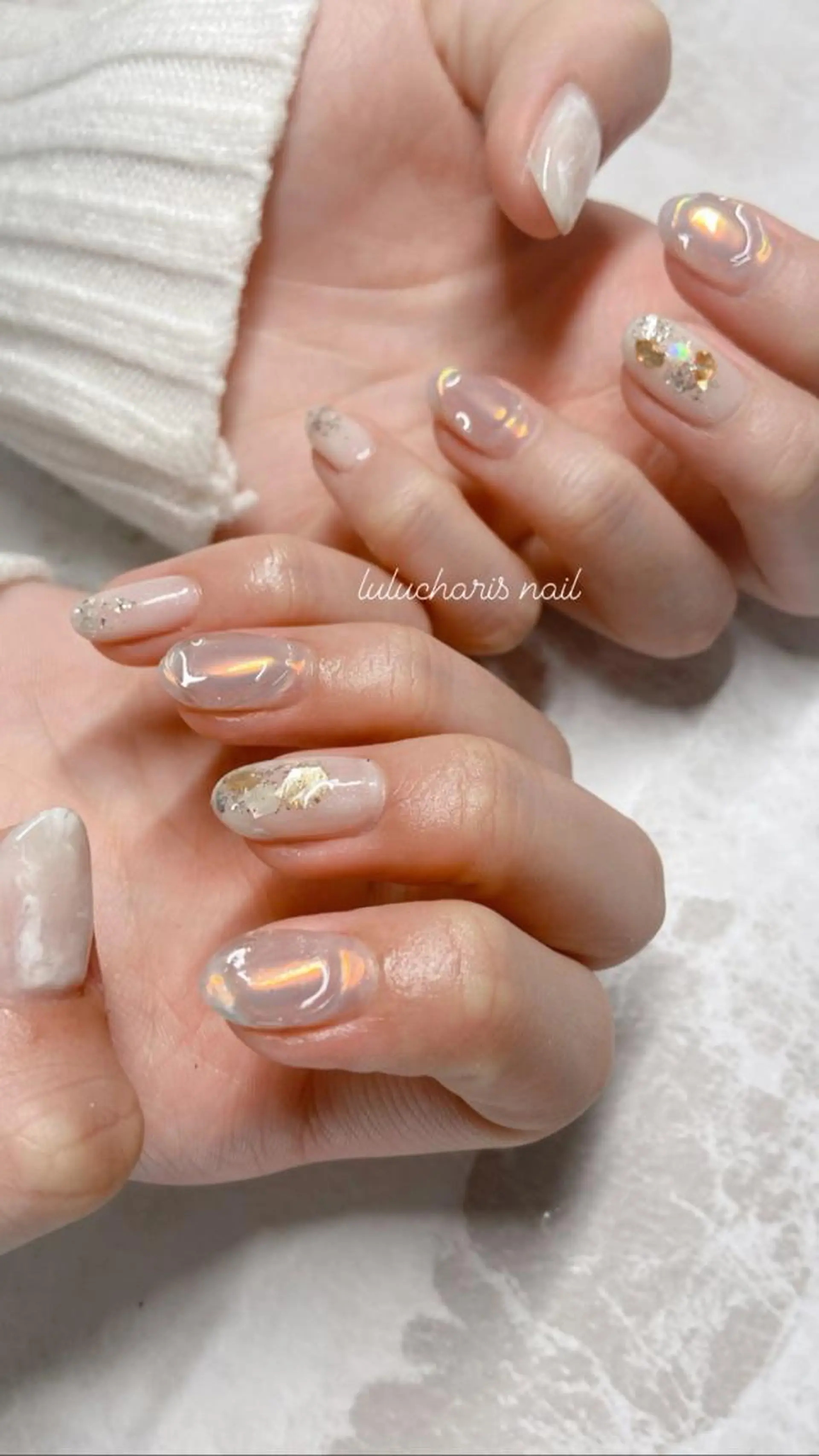 ネイル オーロラネイル 持ち込み Lulu charisu所属・lulucharis nailのネイルデザイン