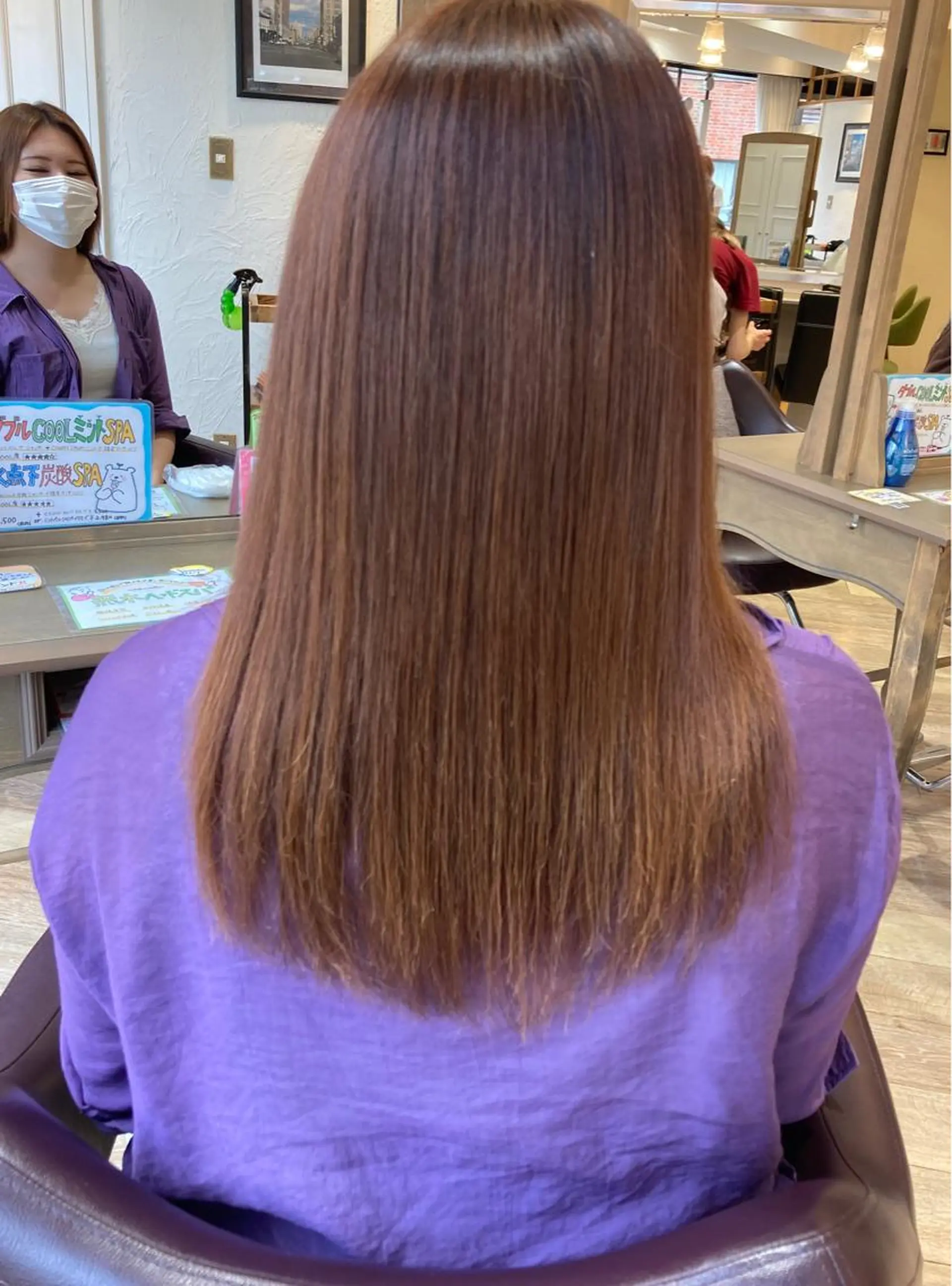 セミロング パーマ 縮毛矯正 トリートメント 宮原 智美のヘアスタイル