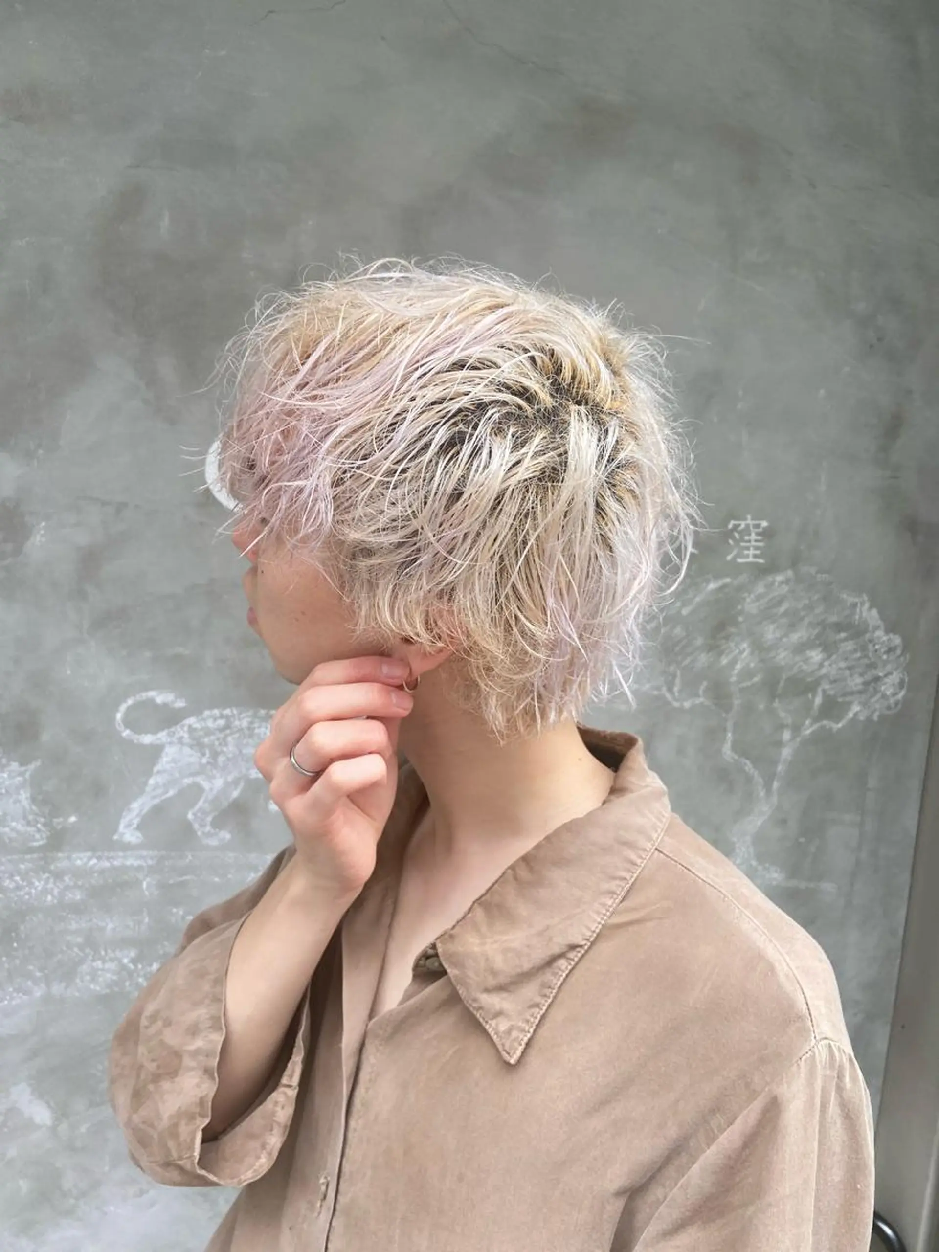 ショート ヘアアレンジ メンズ メンズブリーチ sola方南町所属・原一真/ 外国人ショートヘアのヘアスタイル