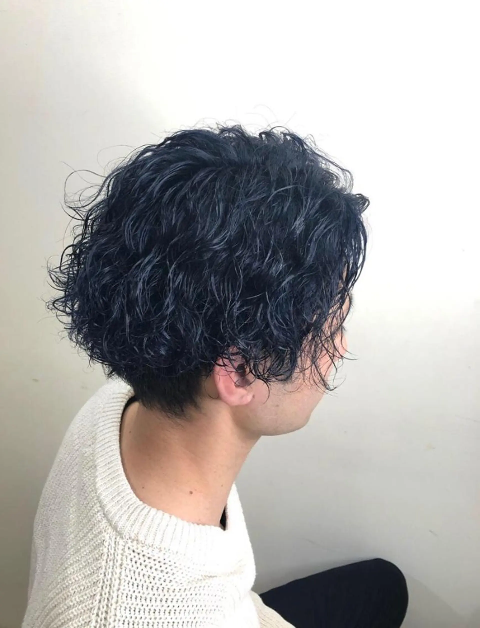 ショート カラー パーマ メンズ メンズパーマ ネイビーカラー Kimura Miyukiのマツエク・マツパデザイン