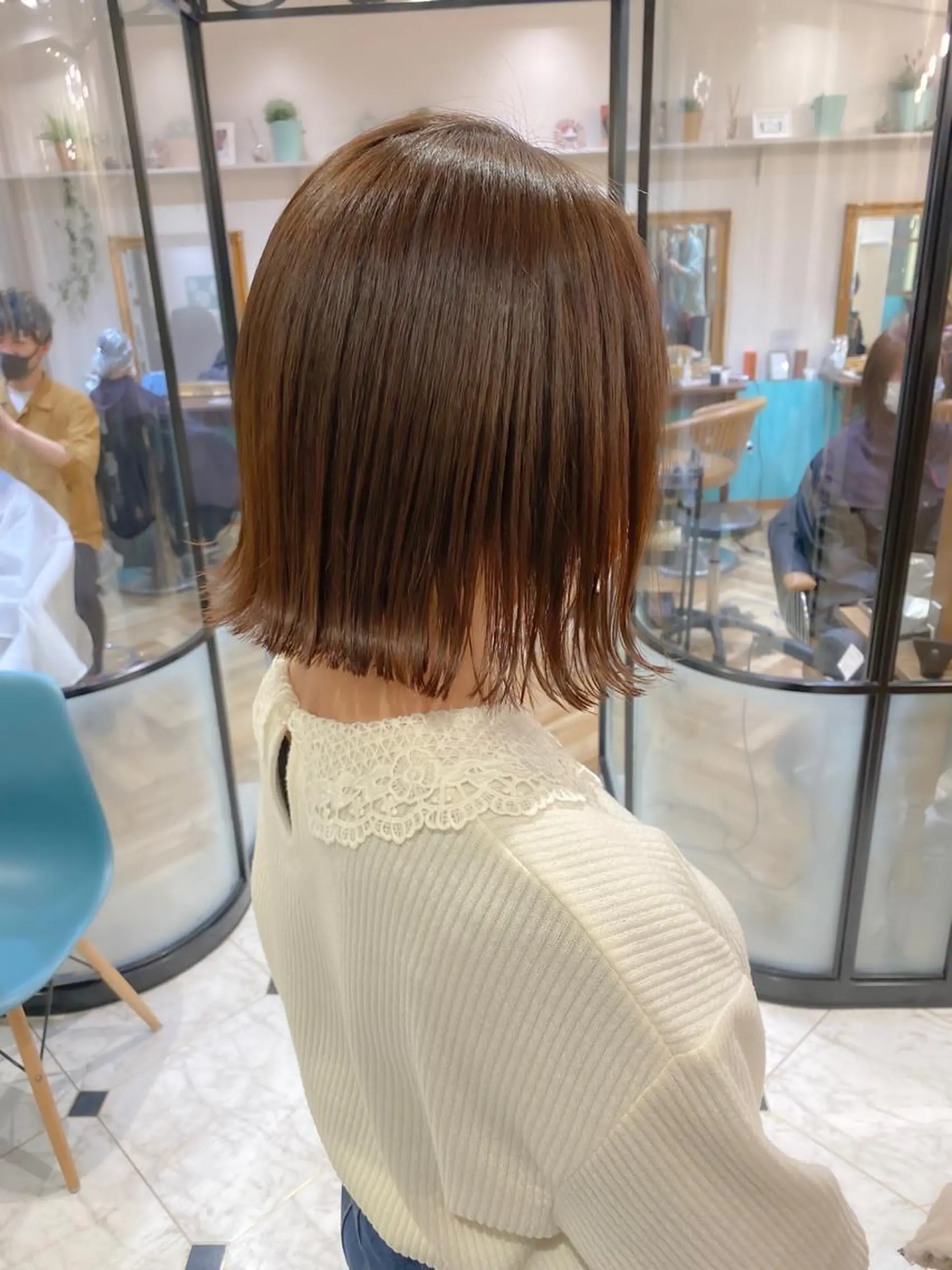 ショート カット ヘアカラー トリートメント ボブ韓国風レイヤー 錦糸町/畠中ケントのヘアスタイル