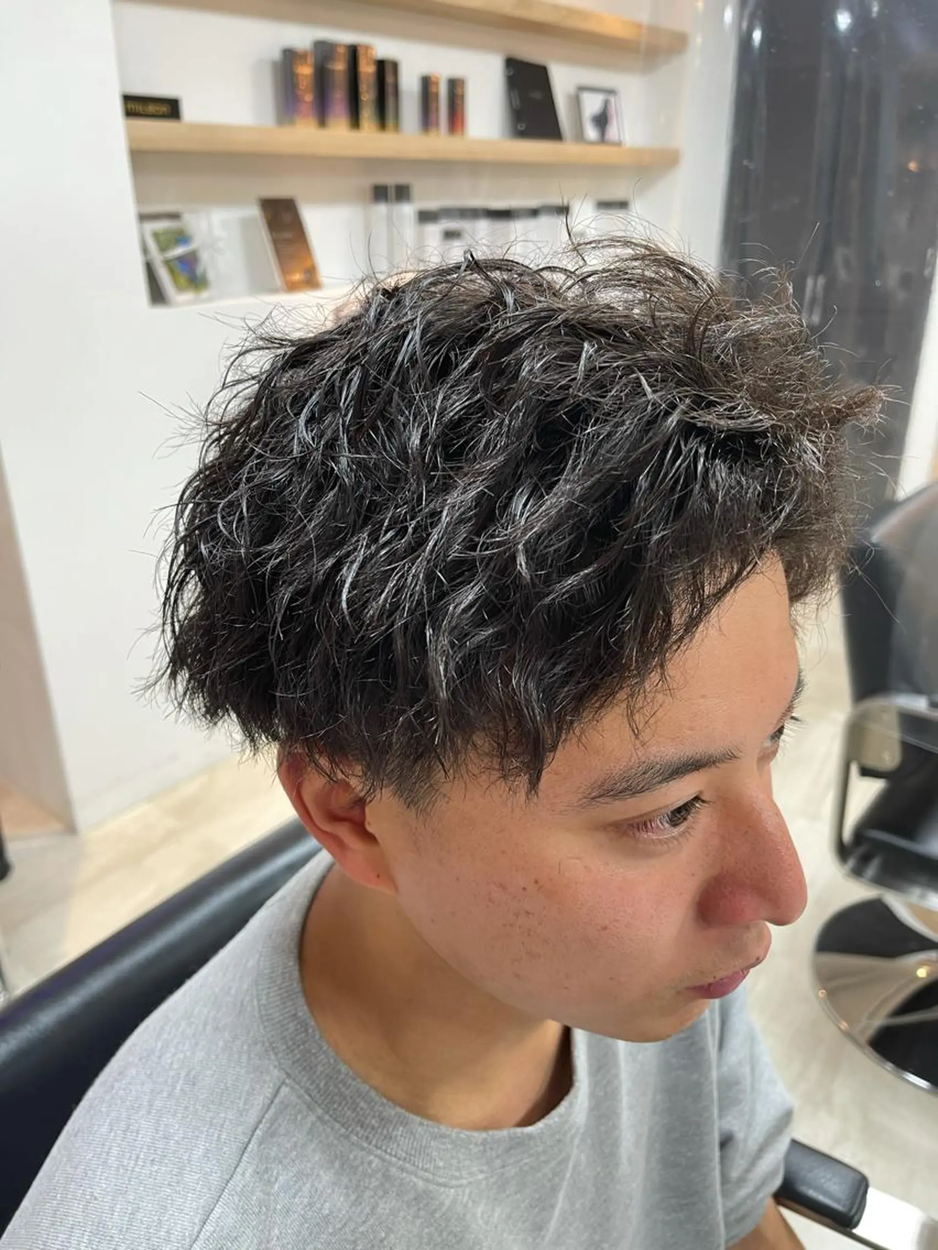 ショート パーマ メンズ 🫧似合わせカット としき/立川のヘアスタイル