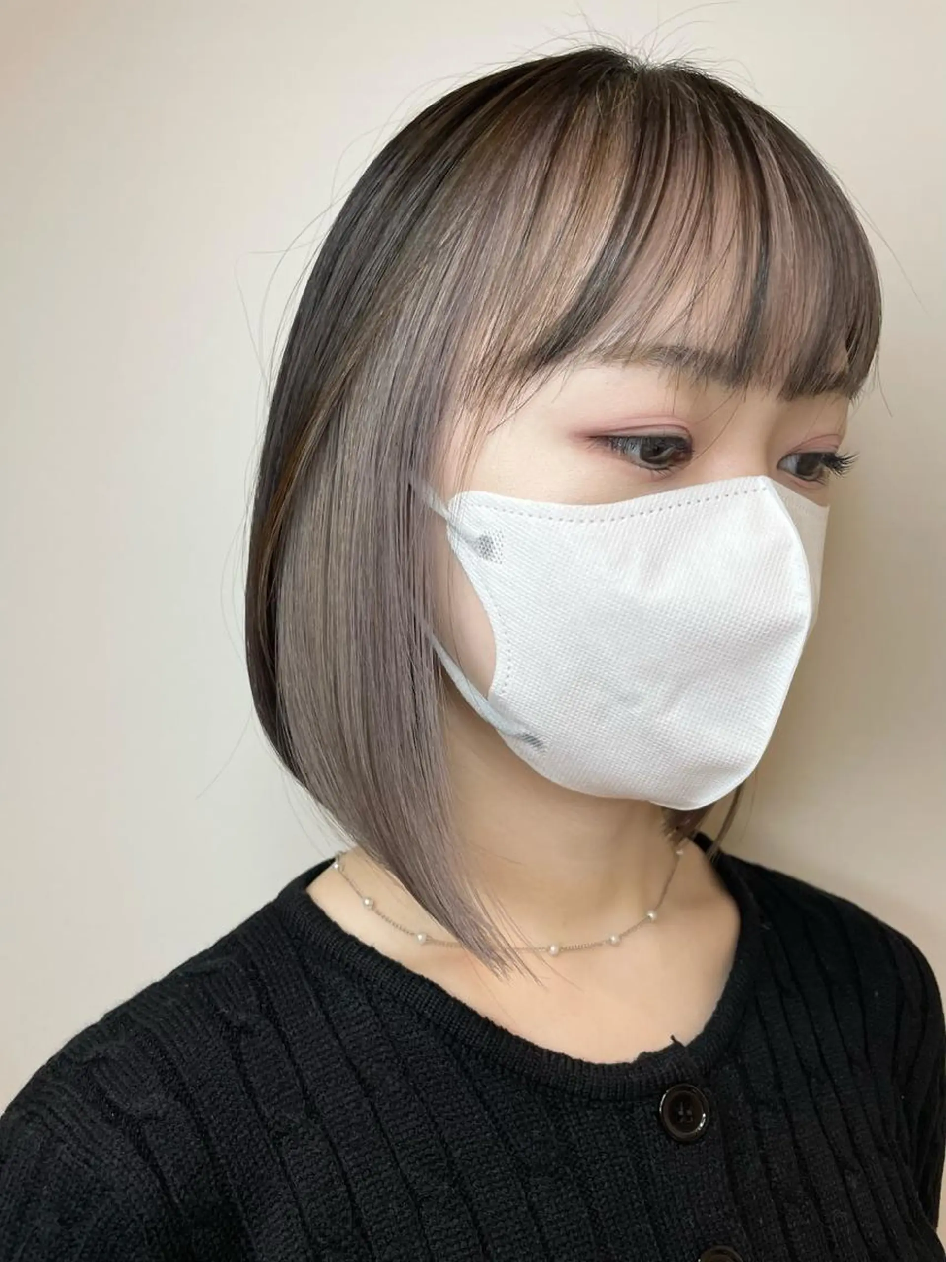 セミロング カラー ミストバング ベージュカラー ブリーチ ブルーカラー ケアブリーチ ヘアカラー matiz マティス　表参道所属・💙アンブレラカラー 髪質改善　丸尾】のヘアスタイル