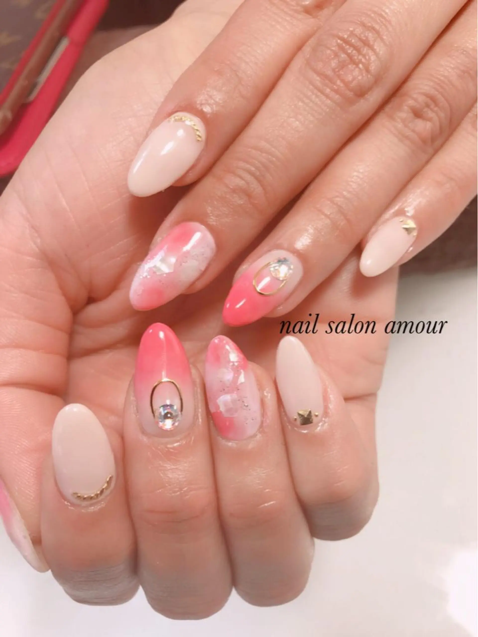ネイル 長さ出し nailsalon ♡amour♡のネイルデザイン