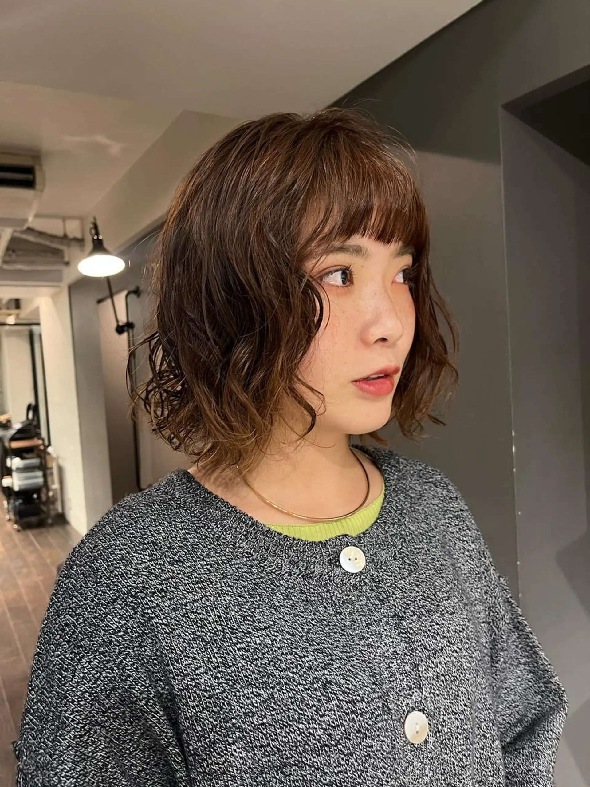 ミディアム パーマ カット パーマ NERO 眞下秋歩のヘアスタイル