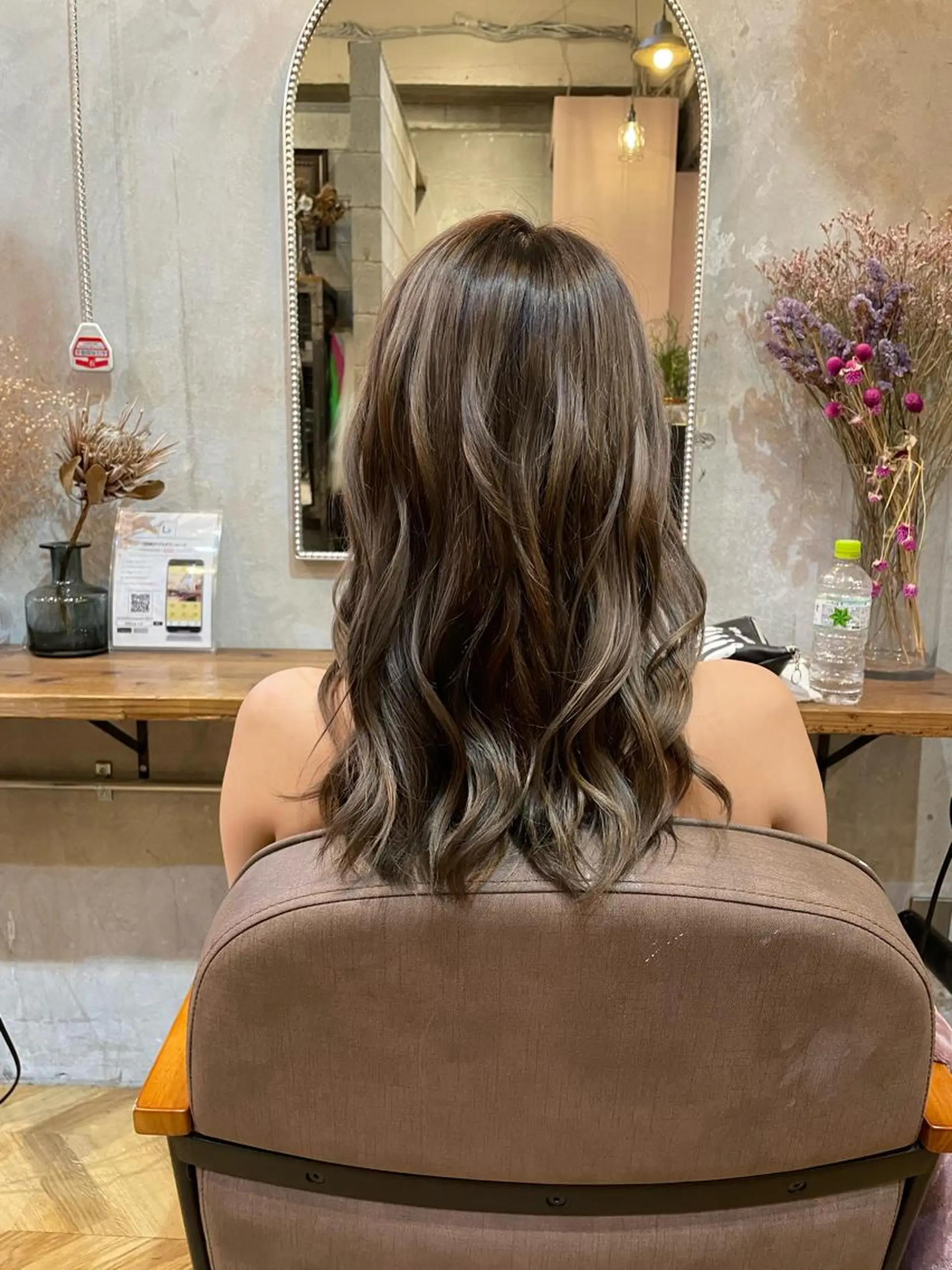 ミディアム カラー ヘアカラー トリートメント 雨宮花果/国立 透明感カラーのヘアスタイル