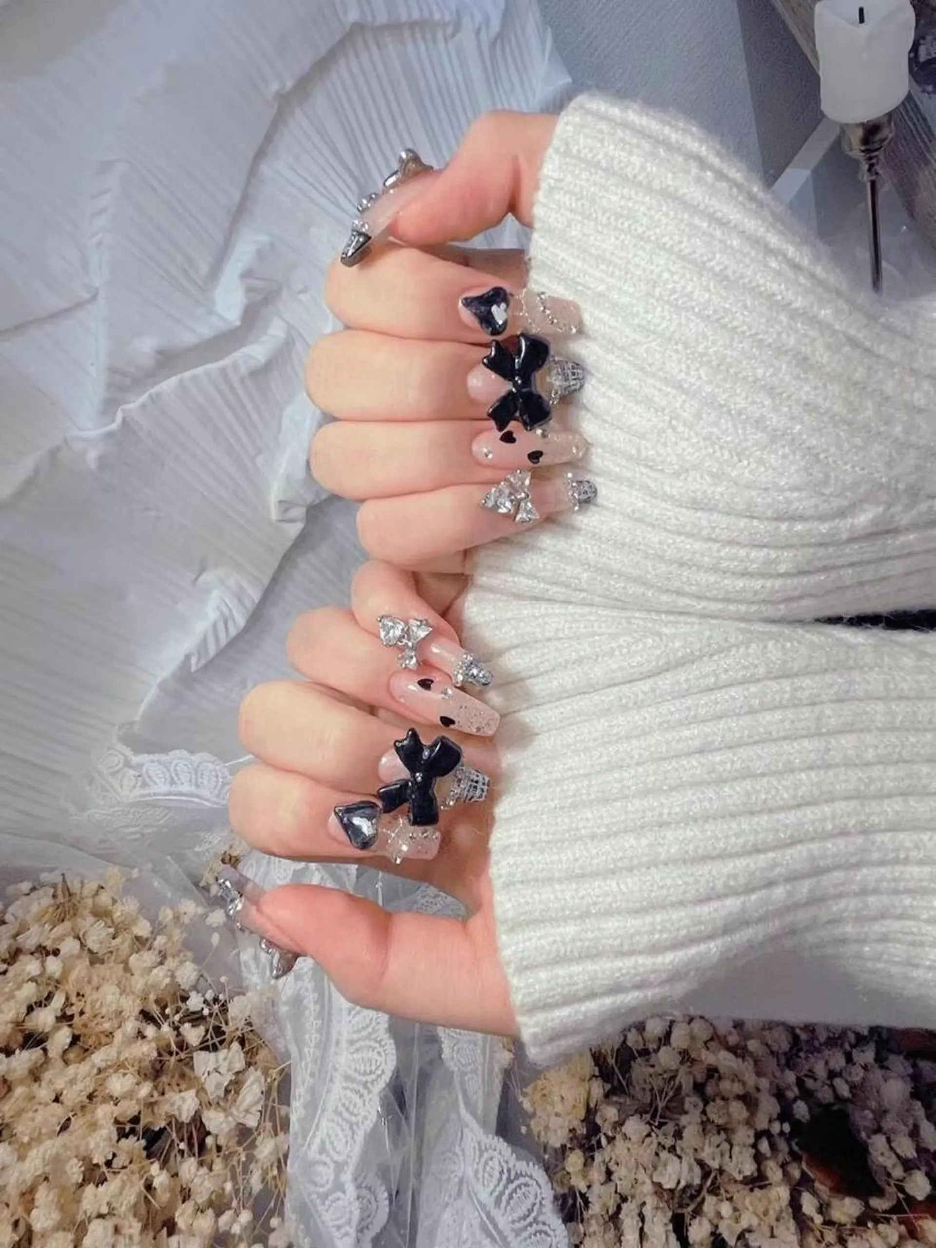 ネイル ハート ニュアンスネイル ピンク ホワイト My nail所属・babarla Nailのネイルデザイン