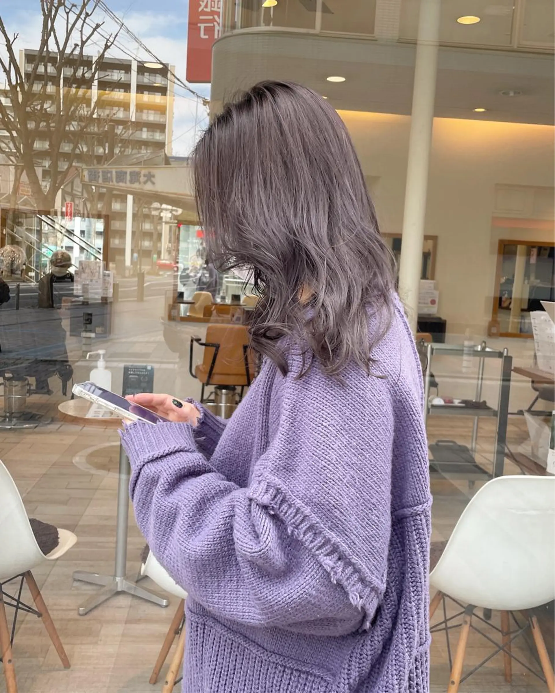 セミロング R-5 shonandai所属・🍋透け感カラー🍃 オリーブ🍐Kahoのヘアスタイル