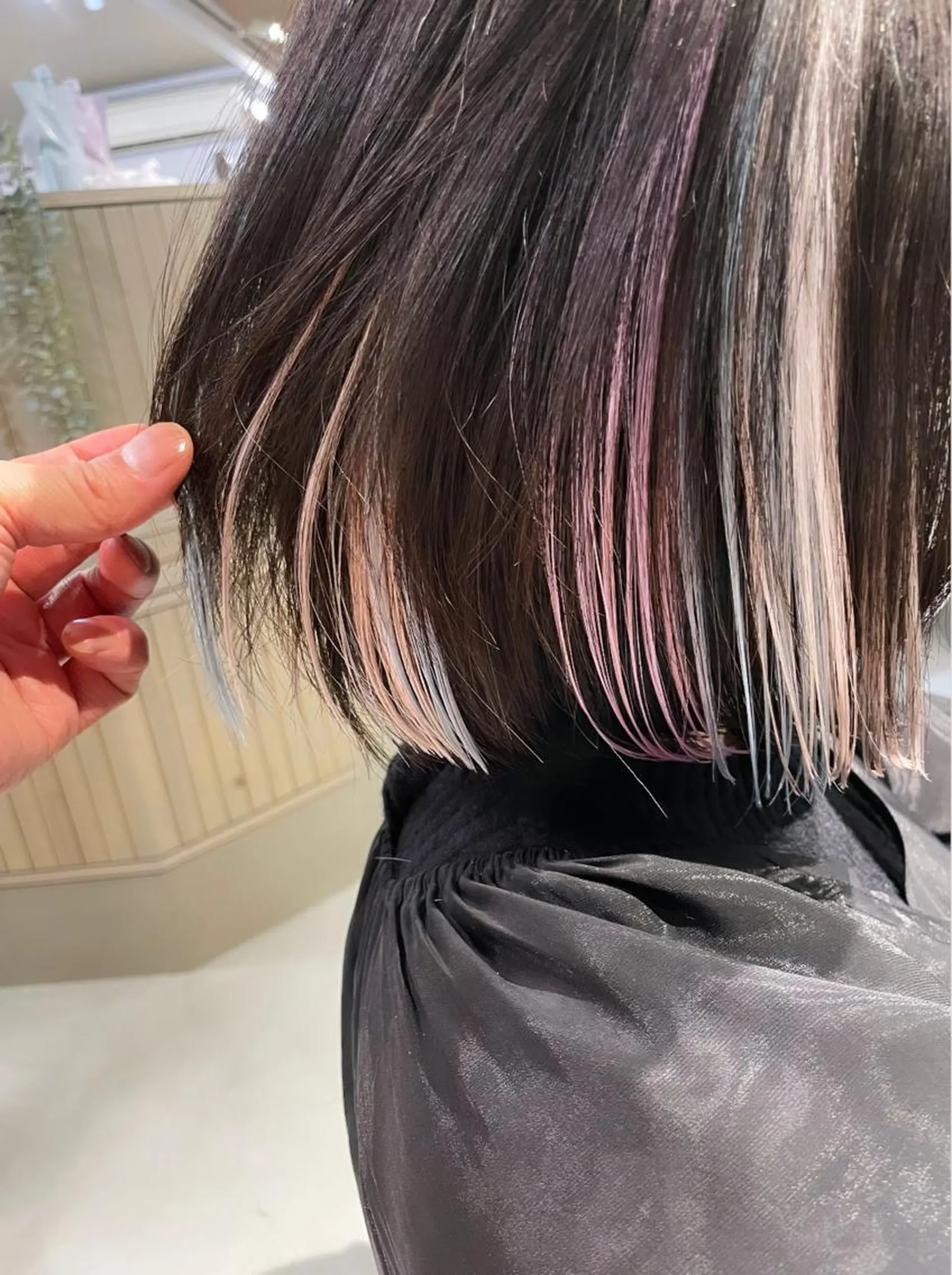 ショート ボブ エクステ ハイライト エクステ 中嶋 【ナカジマ】のヘアスタイル