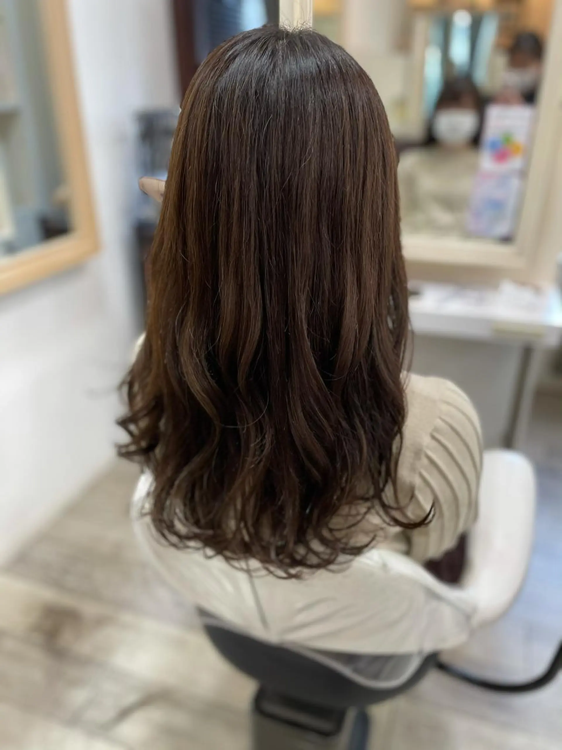 セミロング ヘアカラー トリートメント いけがみ ゆかなのヘアスタイル