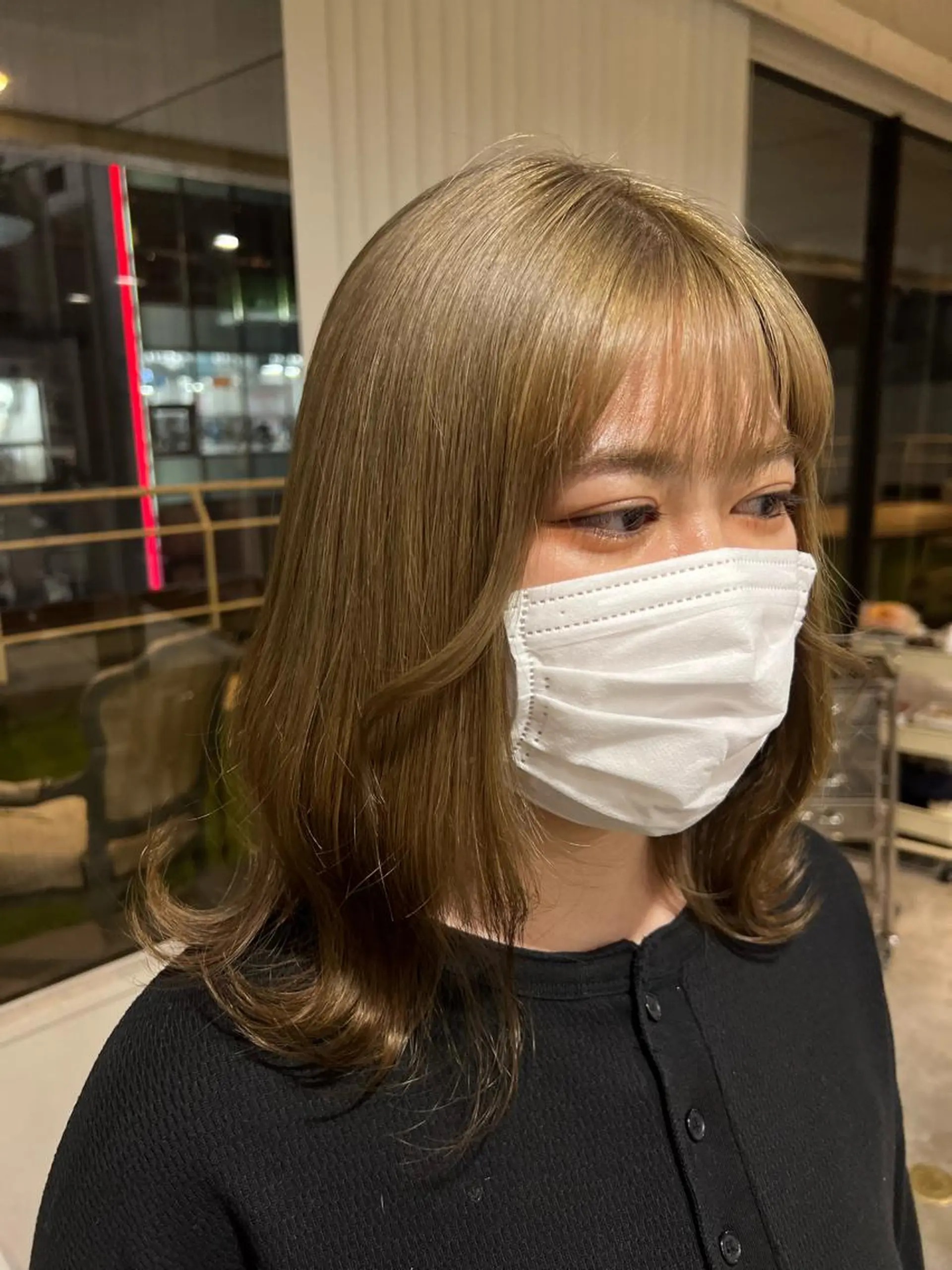 ミディアム カラー ヘアアレンジ ベージュカラー ヘアカラー トリートメント ヘアセット 金子 廉のヘアスタイル