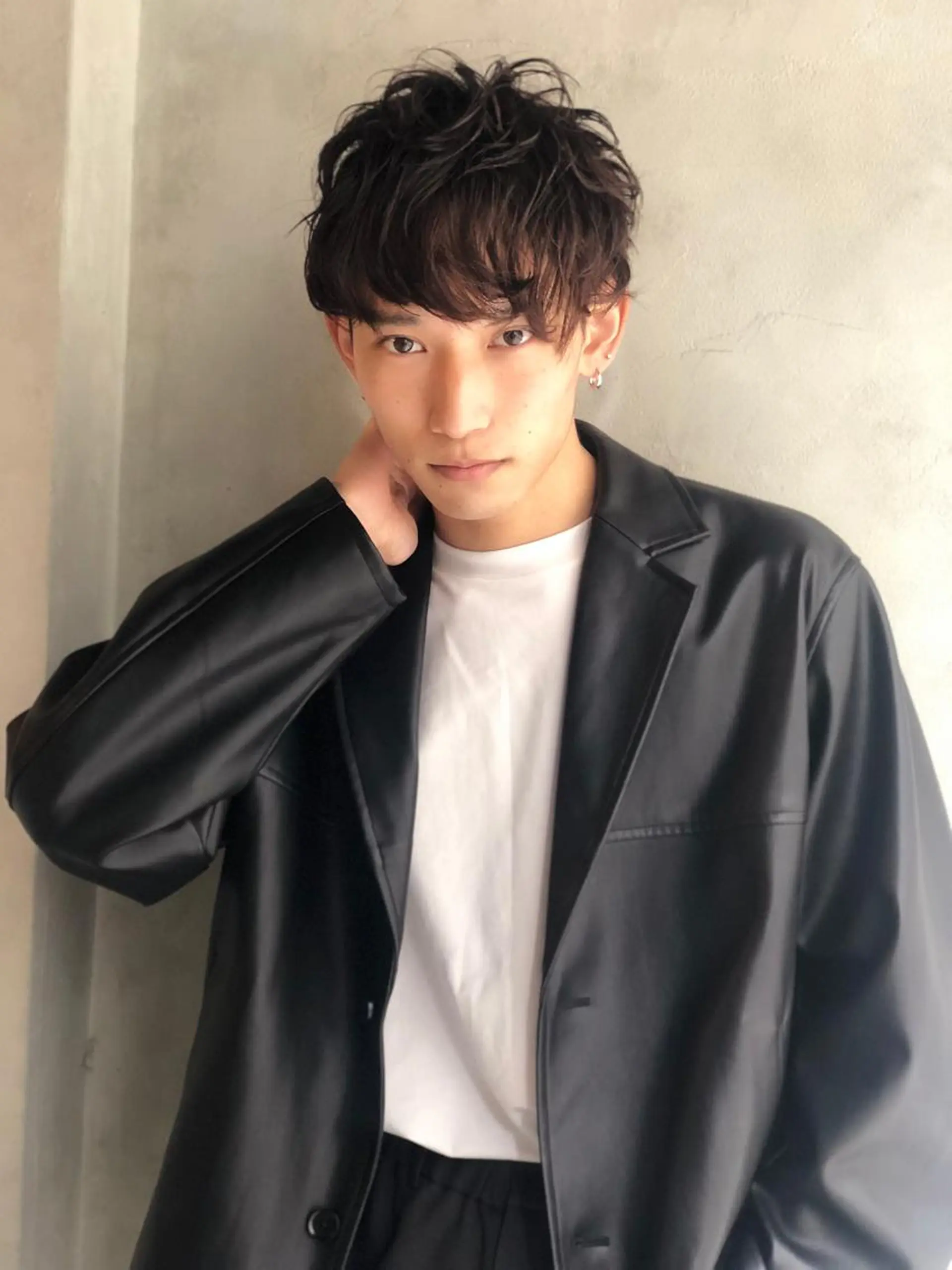 ショート カラー パーマ メンズ kiitos所属・関西センターパート メンズモデル募集のヘアスタイル