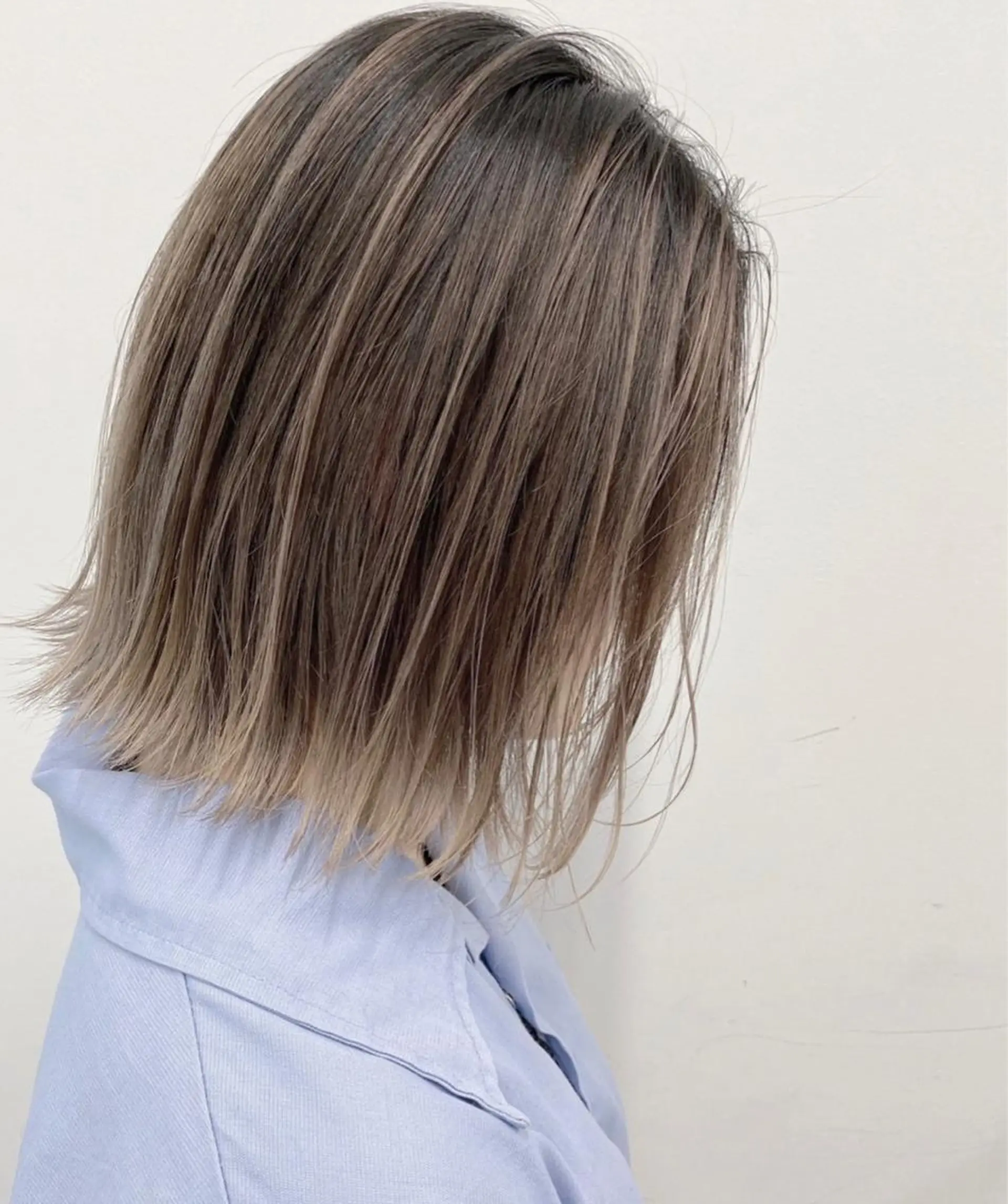 ミディアム カラー バレイヤージュ ブリーチ ボブ レイヤーカット 【ブリーチカラー】 🌈ALIVE若山葵のヘアスタイル