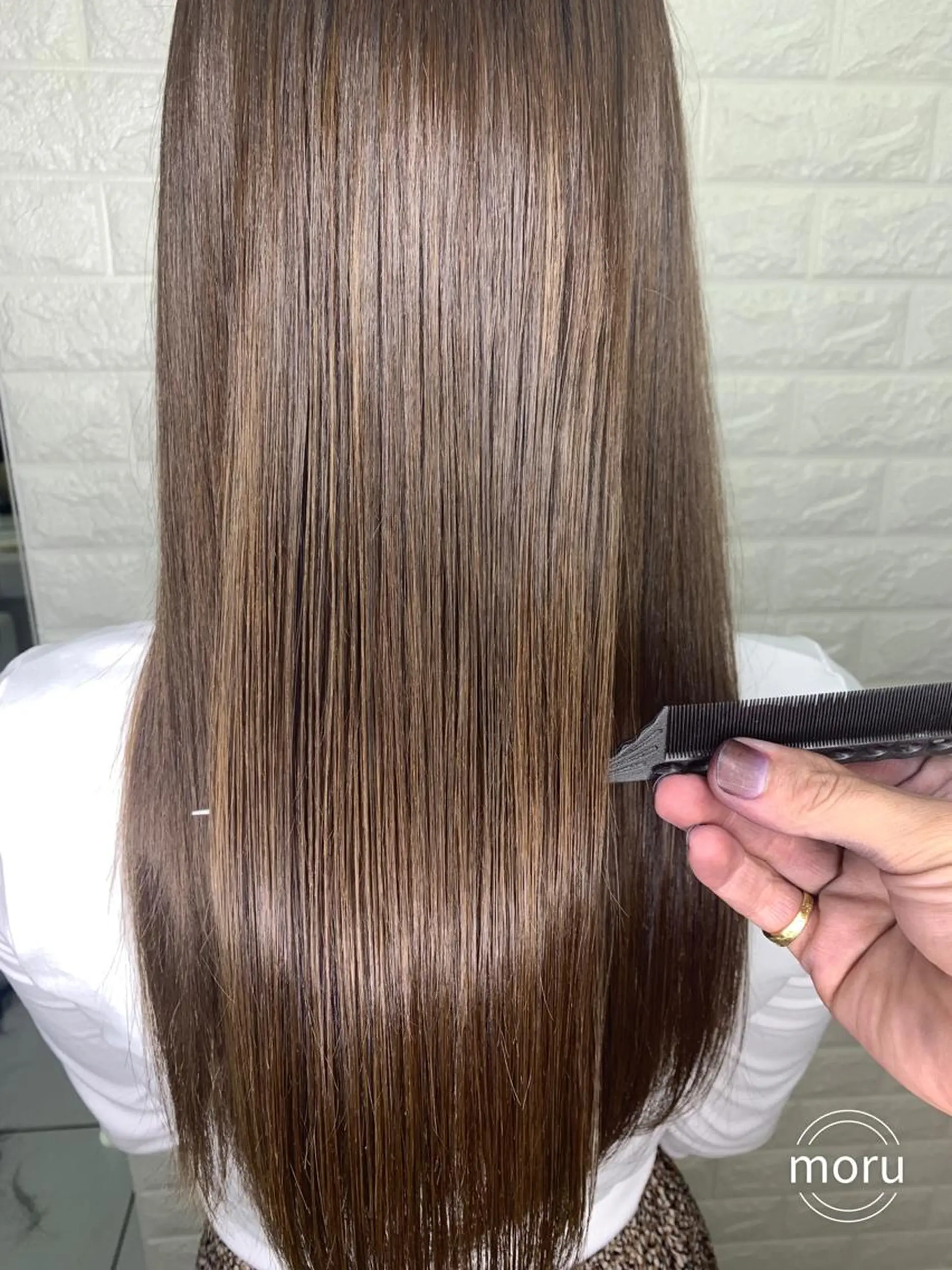 セミロング カラー アクアカラー ハイトーンカラー 髪質改善 トリートメント LAS 代表 ナガカワ コウヘイのヘアスタイル