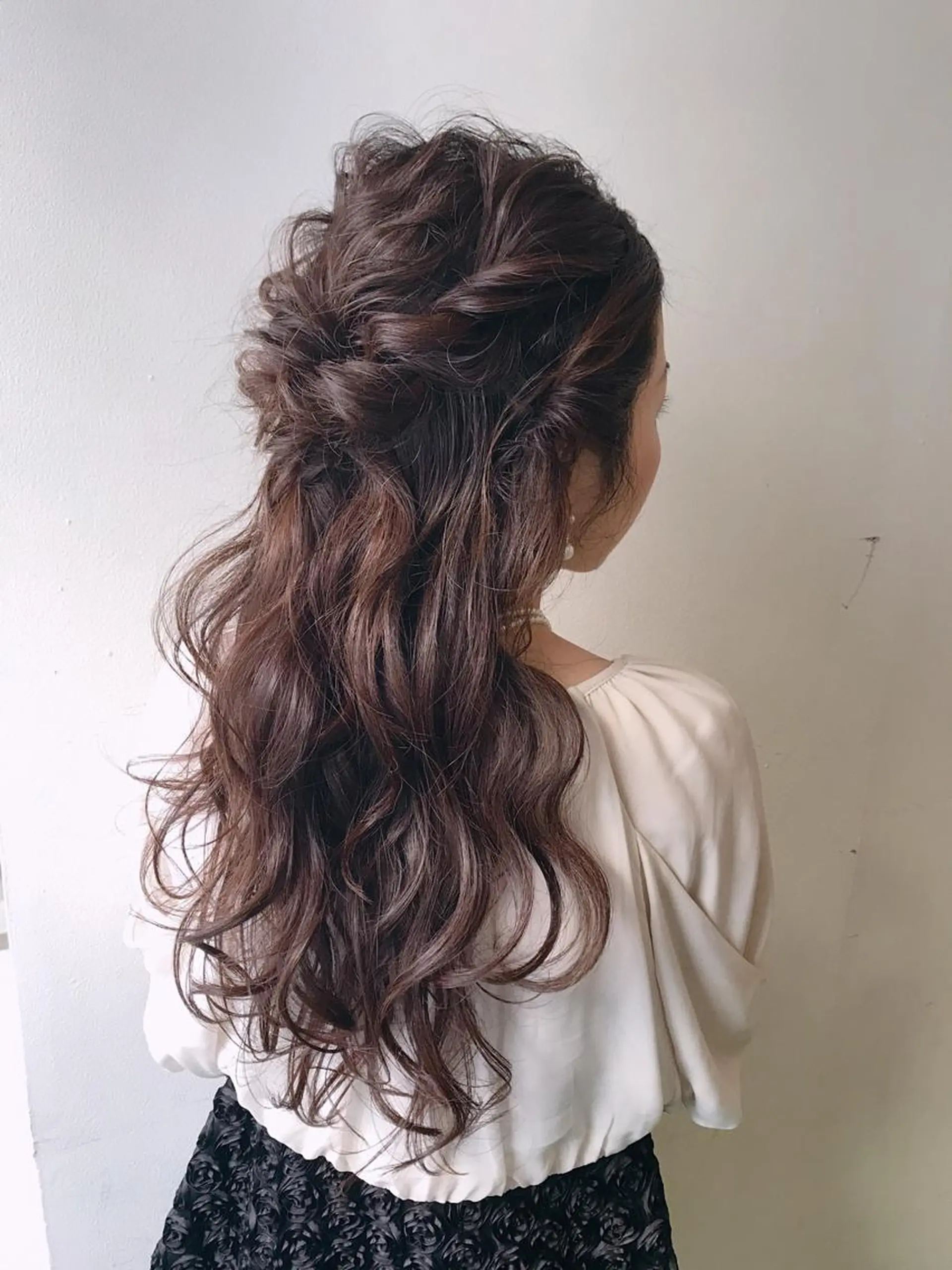 セミロング ヘアアレンジ ハーフアップ ⭐️ アユミ⭐️のヘアスタイル