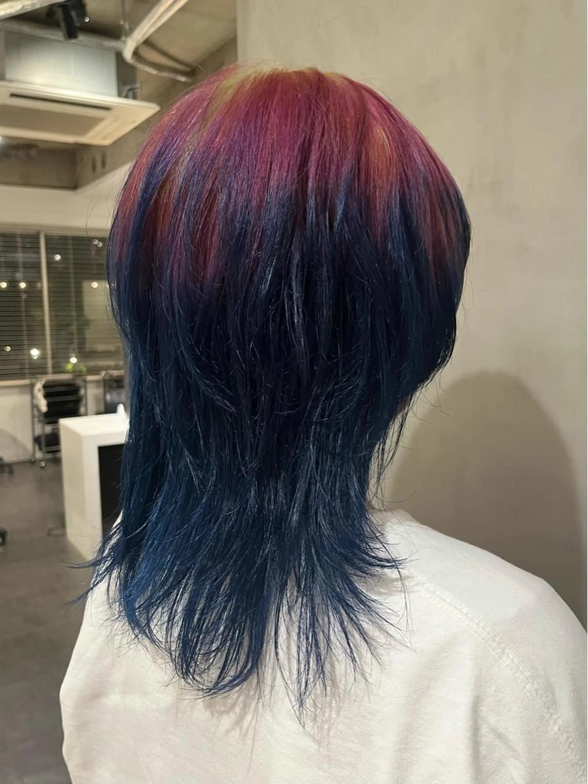 ミディアム カラー ブルーカラー ピンクカラー 暖色🍒姫カット🎀 オタク特化🎀ゆうなのヘアスタイル
