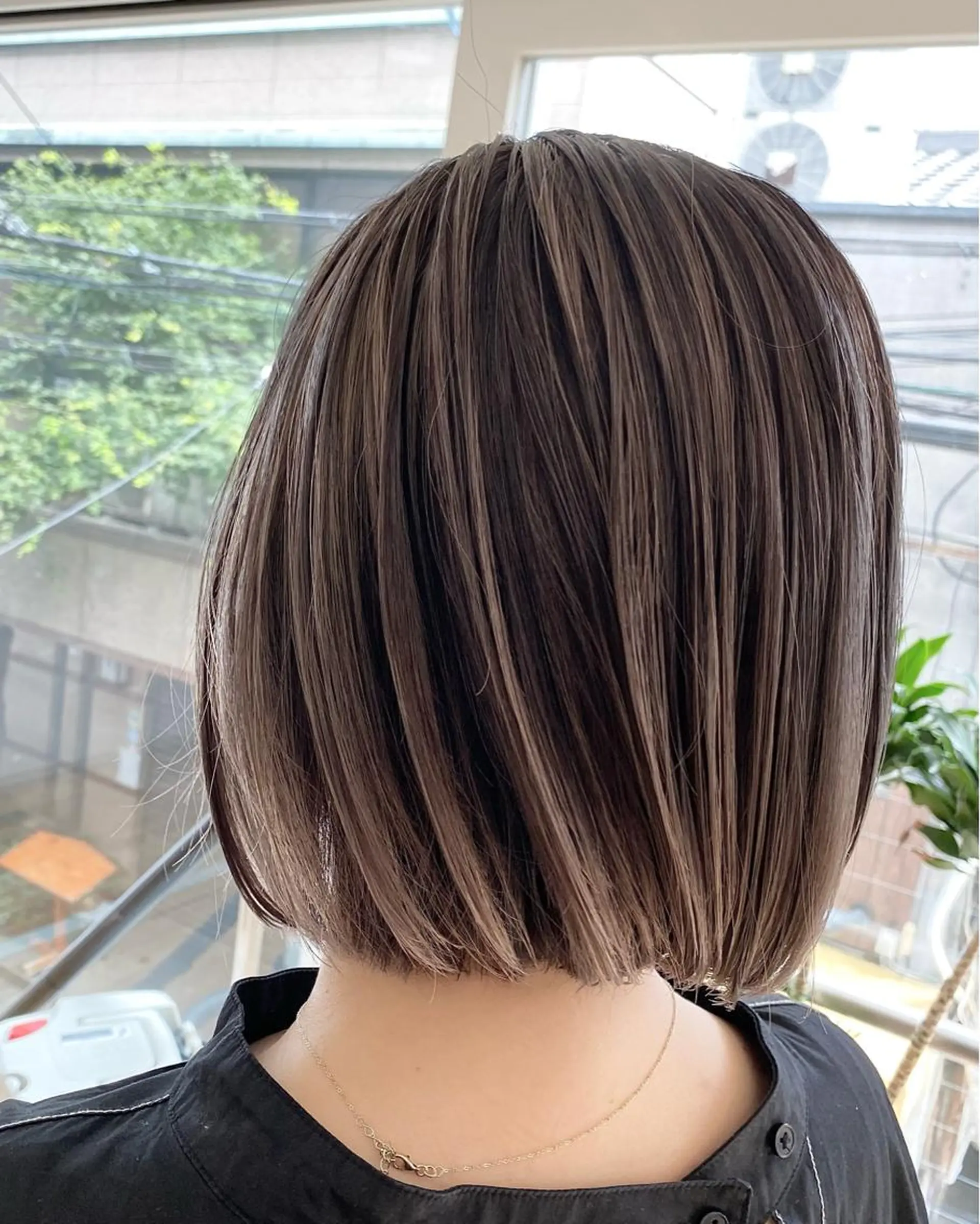 ミディアム カラー ヘアアレンジ ヘアカラー トリートメント 久米 治仁のヘアスタイル