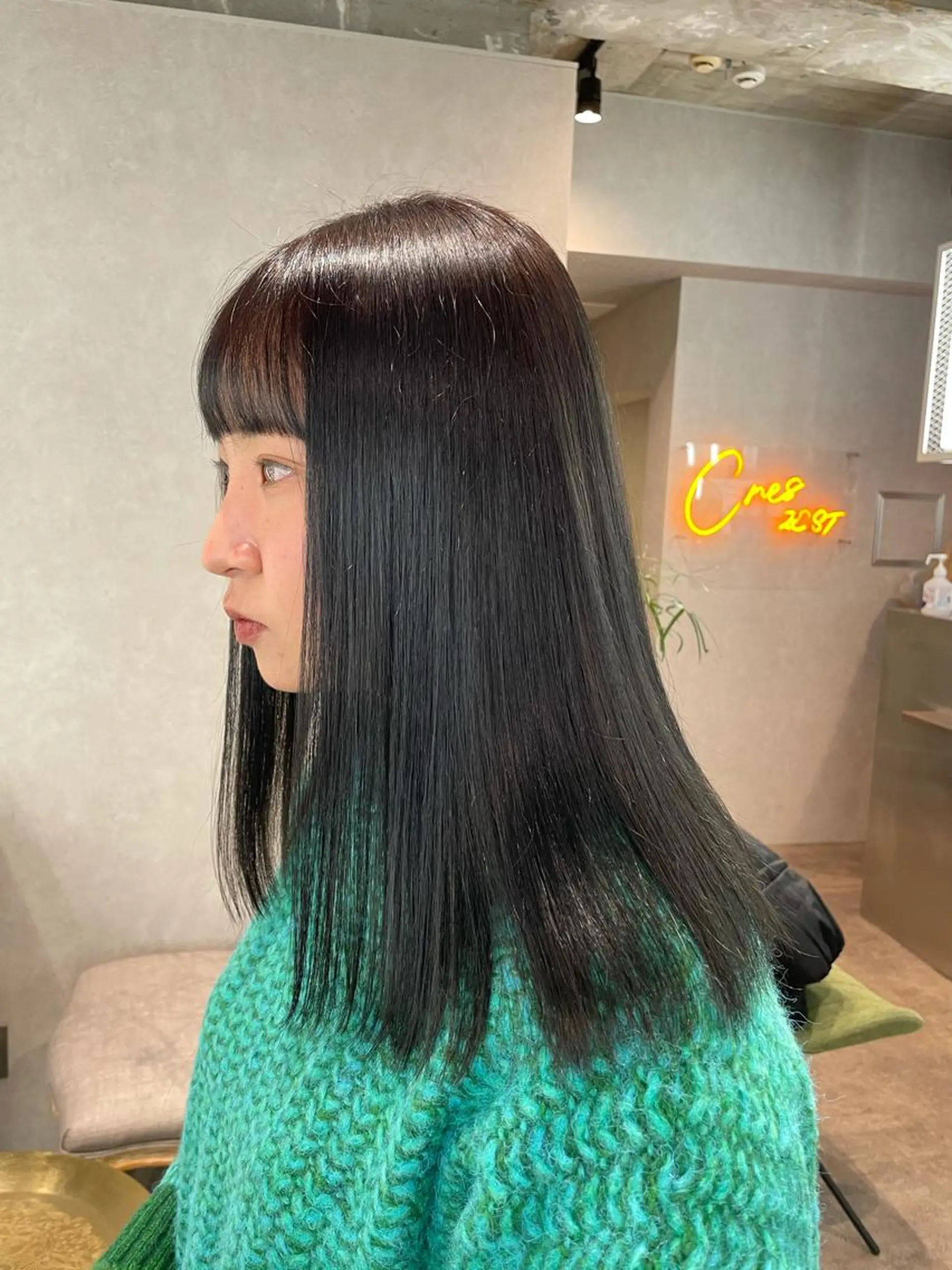 セミロング カラー 髪質改善 トリートメント トリートメント ナチュラル透明感🌱 小山美樹子のヘアスタイル