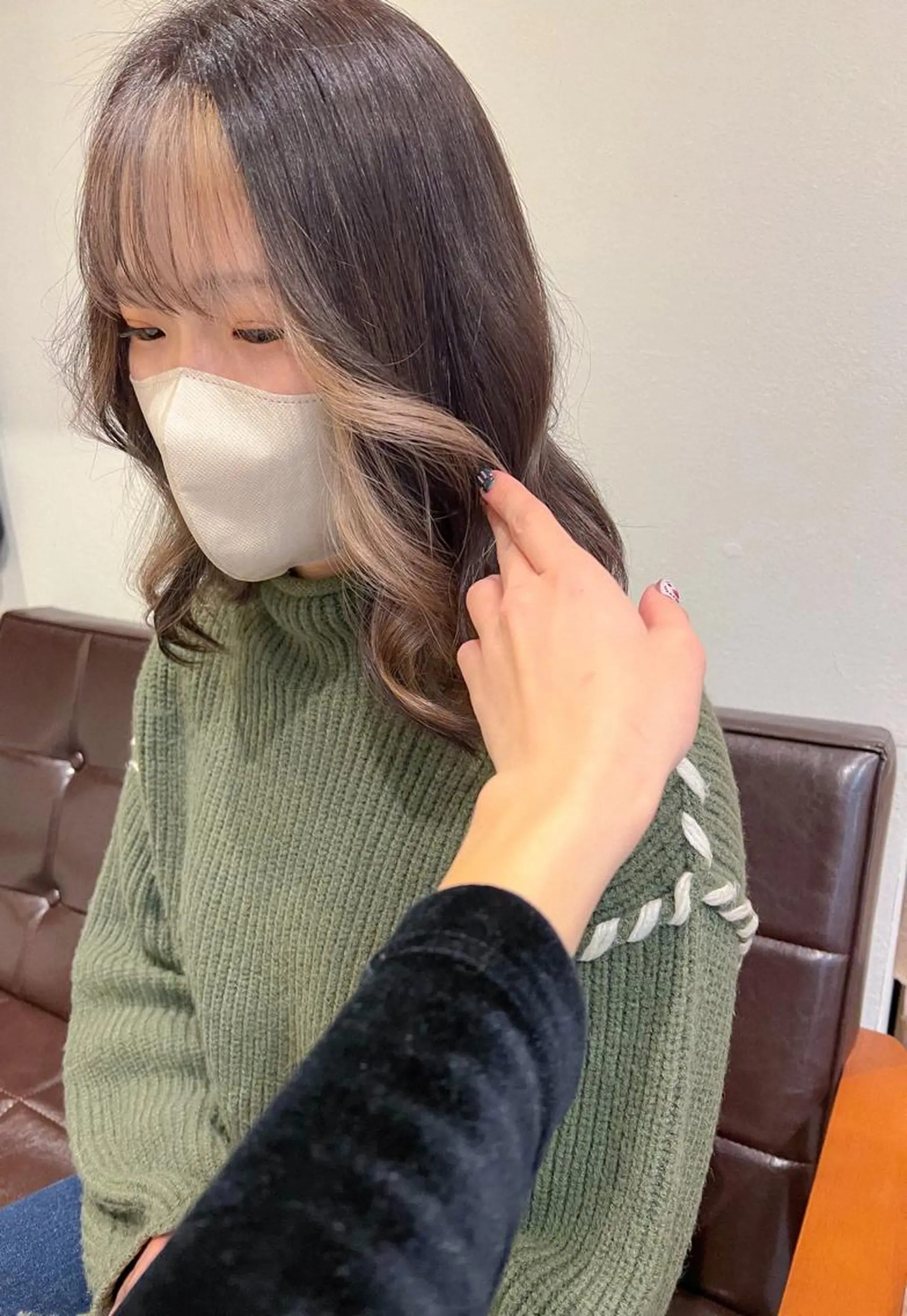 ミディアム カラー ベージュカラー ホワイトベージュ カラーパティシエ facce🌼ikoのヘアスタイル