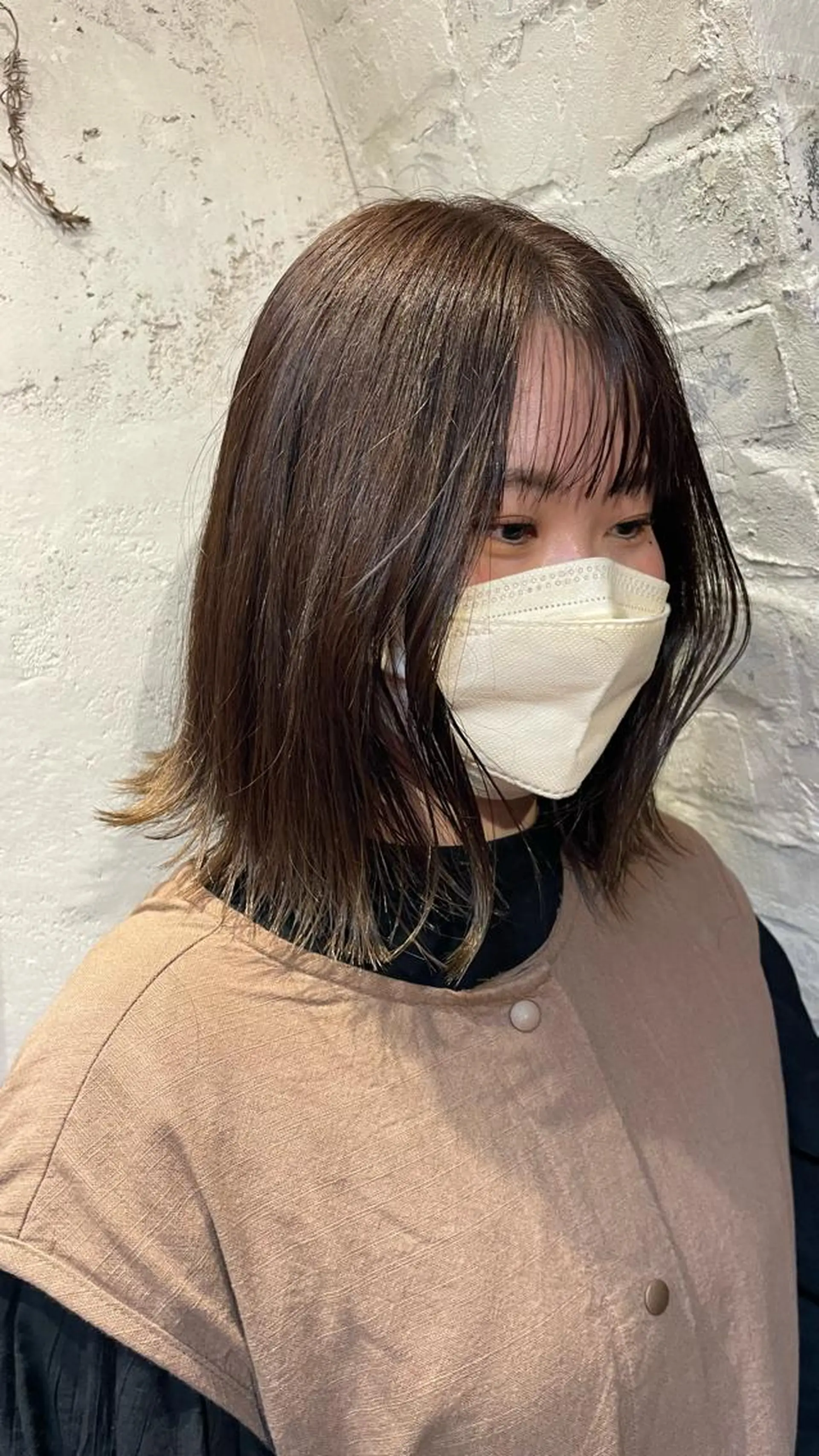 ミディアム 切りっぱなしボブ ボブ 橋本 実奈美のヘアスタイル