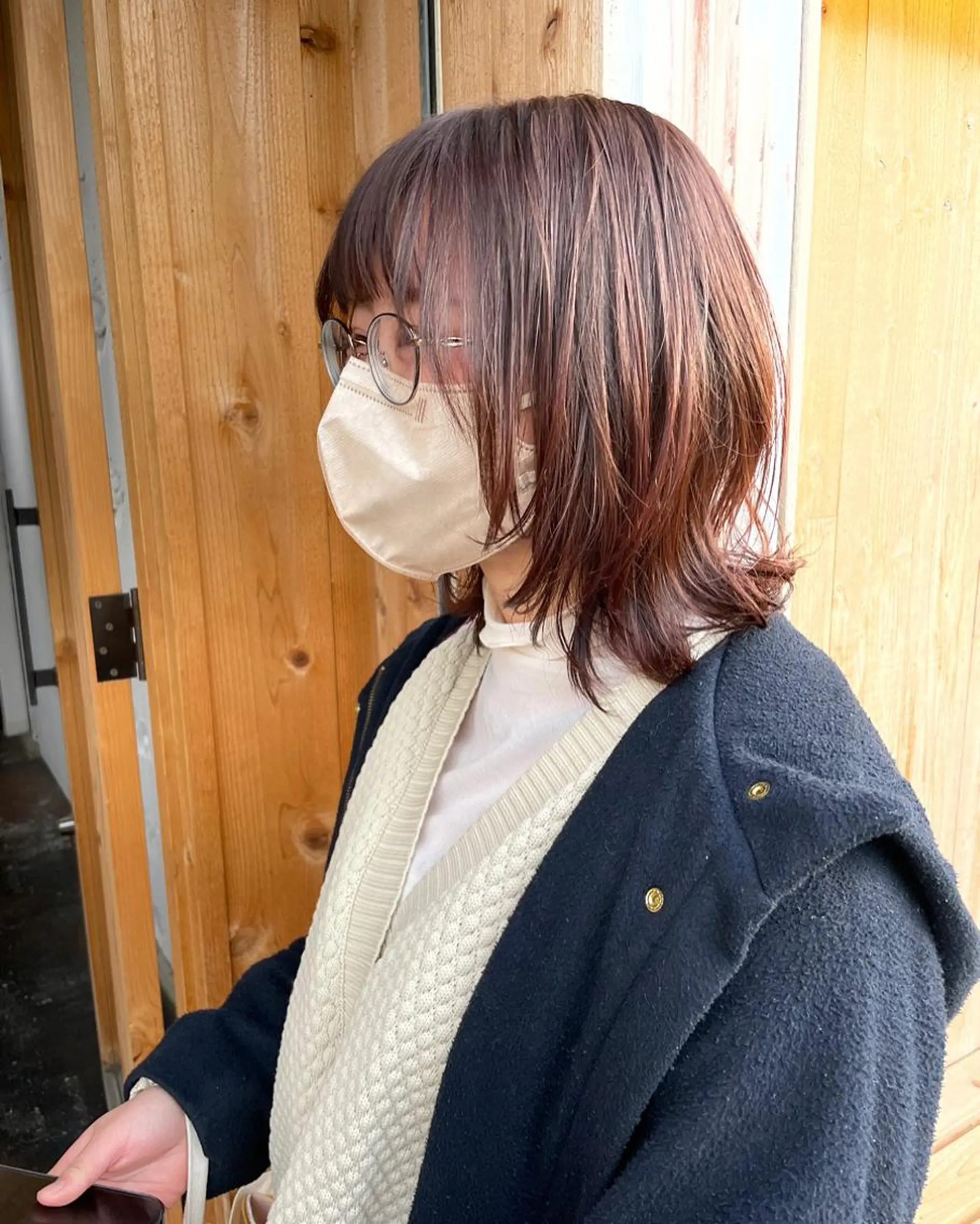 ミディアム カラー ヘアアレンジ ベージュカラー ピンクカラー ピンクベージュ レイヤーカット ウルフカット CiNEMA daikanyama所属・透明感カラー🫧 今泉健太のヘアスタイル