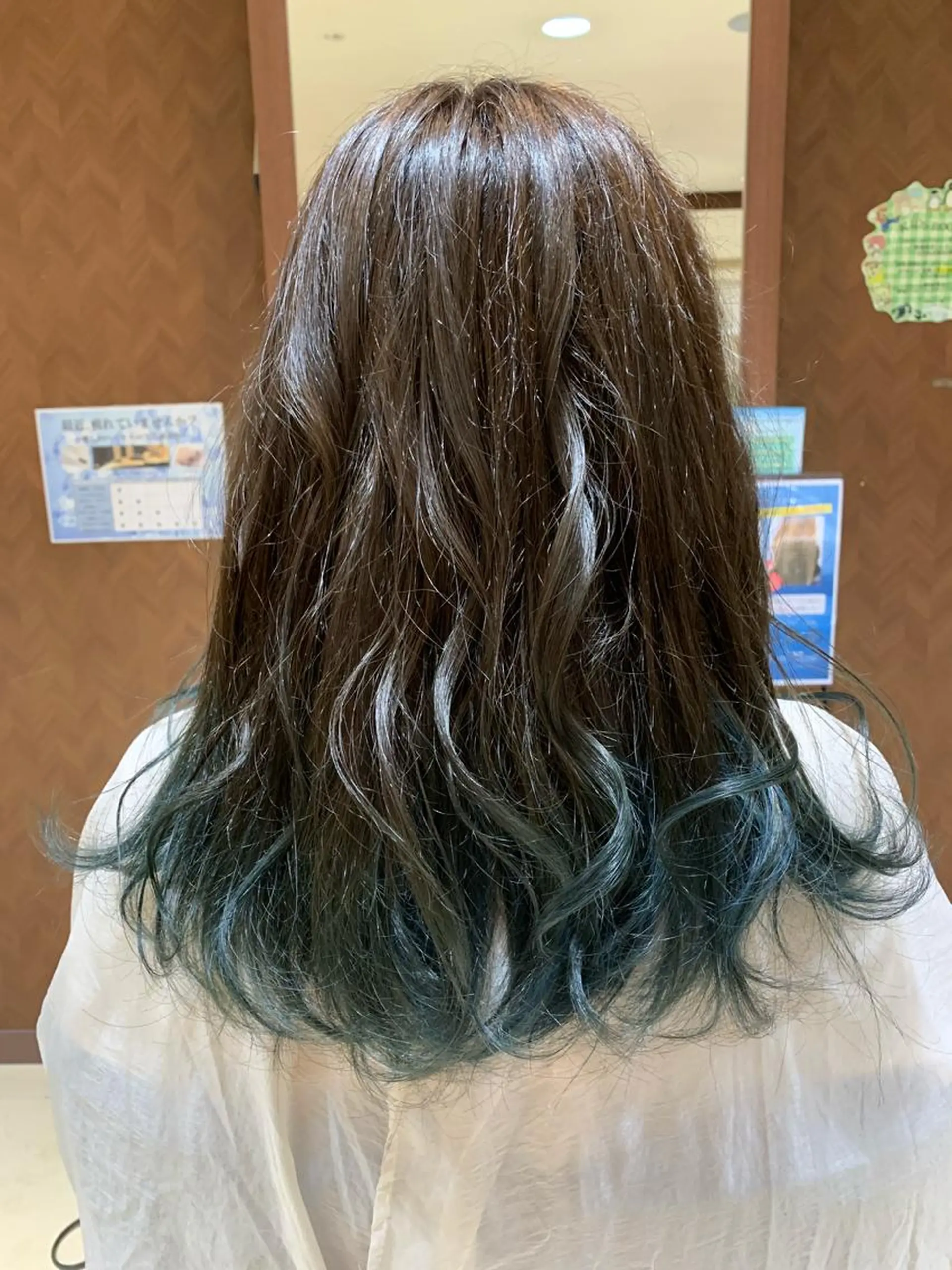 セミロング カラー アディクシーカラー ブルーカラー 透明感/ブリーチ縮毛 /髪質改善/星野純一のヘアスタイル