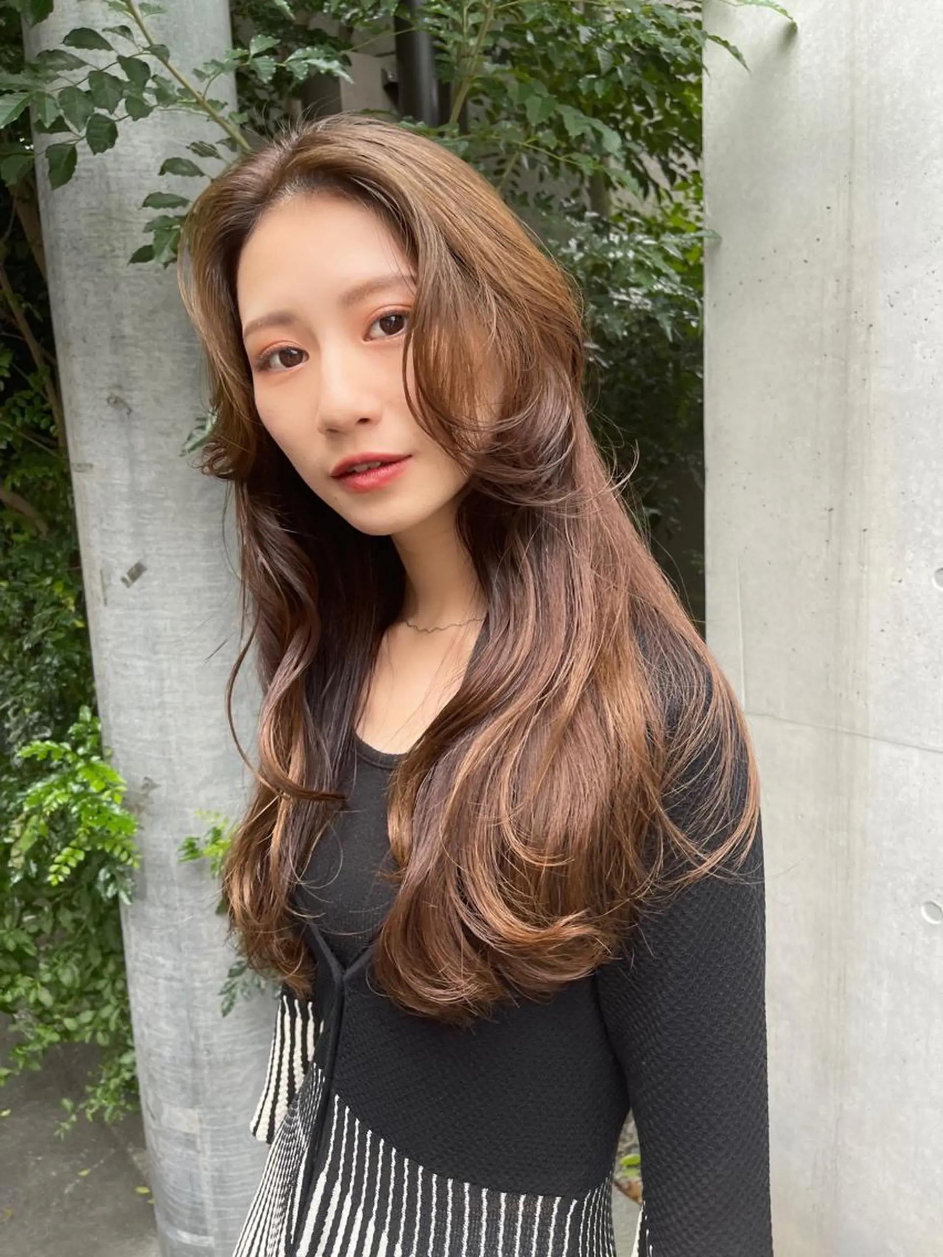 ロング カラー ベージュカラー ココアベージュ カット ヘアカラー ラベンダー/レイヤー カット🤎mamiのヘアスタイル