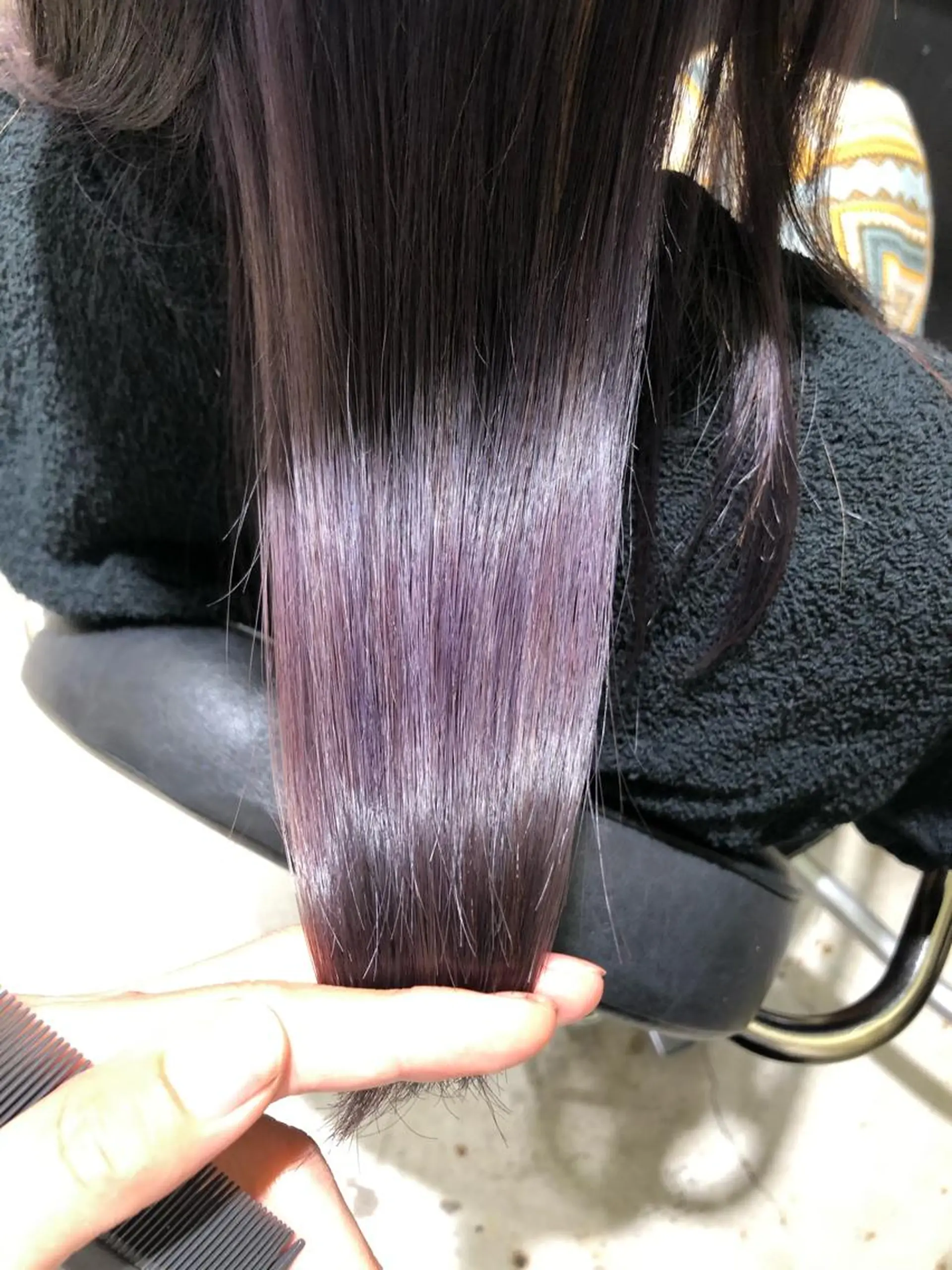 ミディアム カラー インナーカラー パープルカラー 舘野 太嘉宏のヘアスタイル