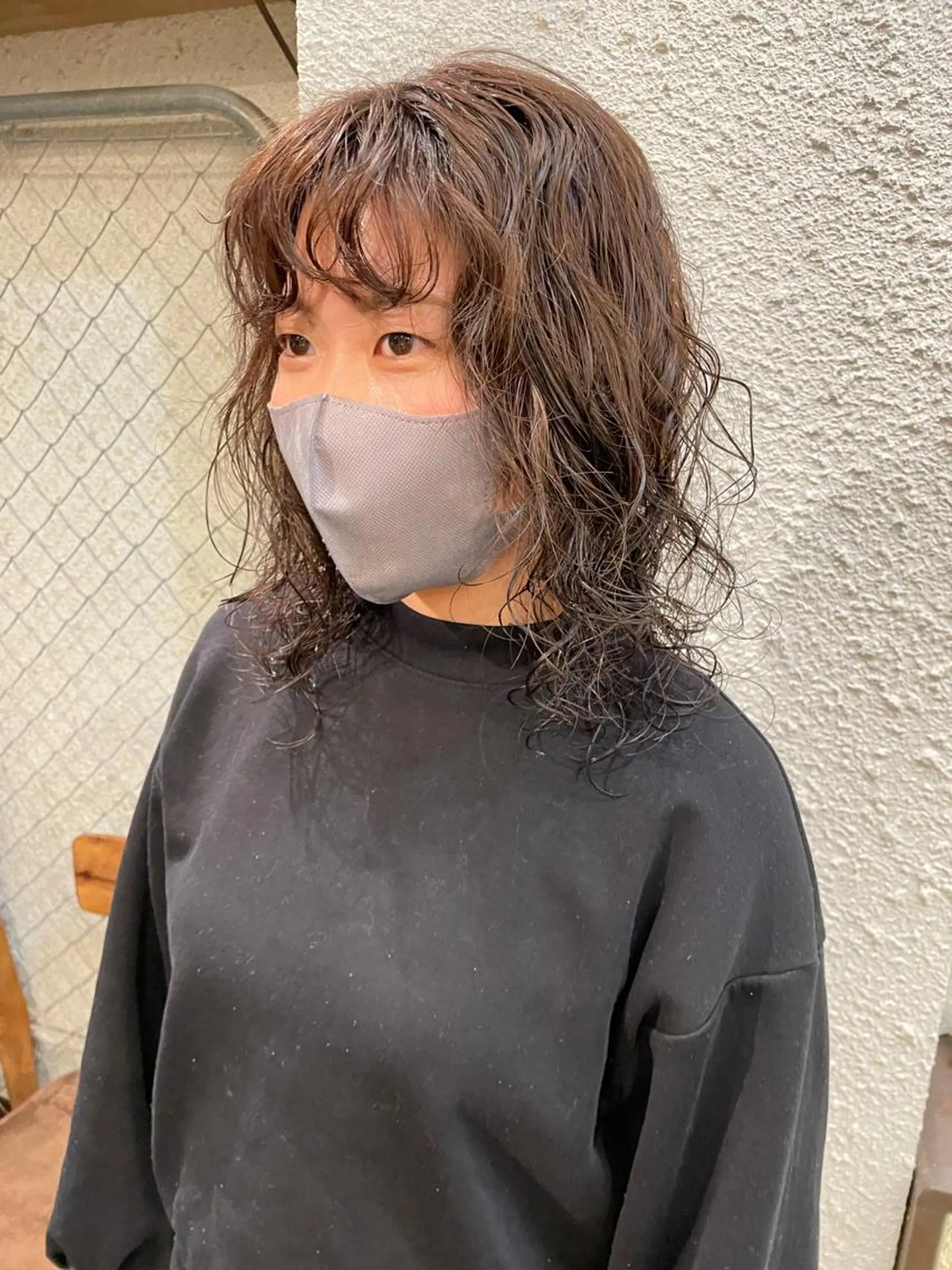 ミディアム カラー ミディアムパーマ レイヤーカット カット パーマ トリートメント 〽️magico/ ウルフDaiki〽️のヘアスタイル