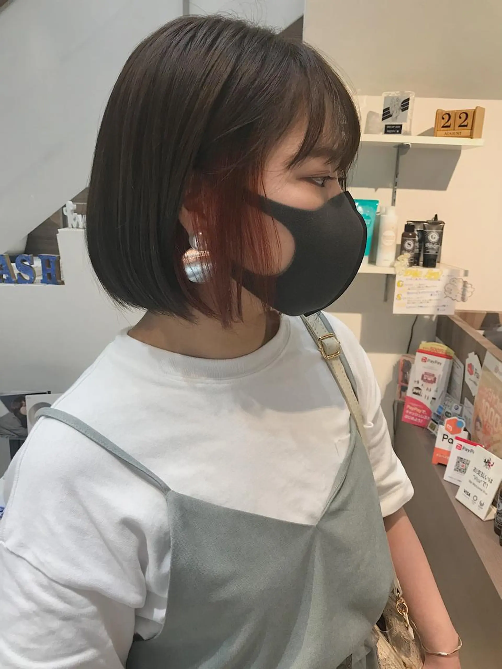 ミディアム カラー インナーカラー オレンジ 髪質改善/艶カラー /さかうえゆまのヘアスタイル