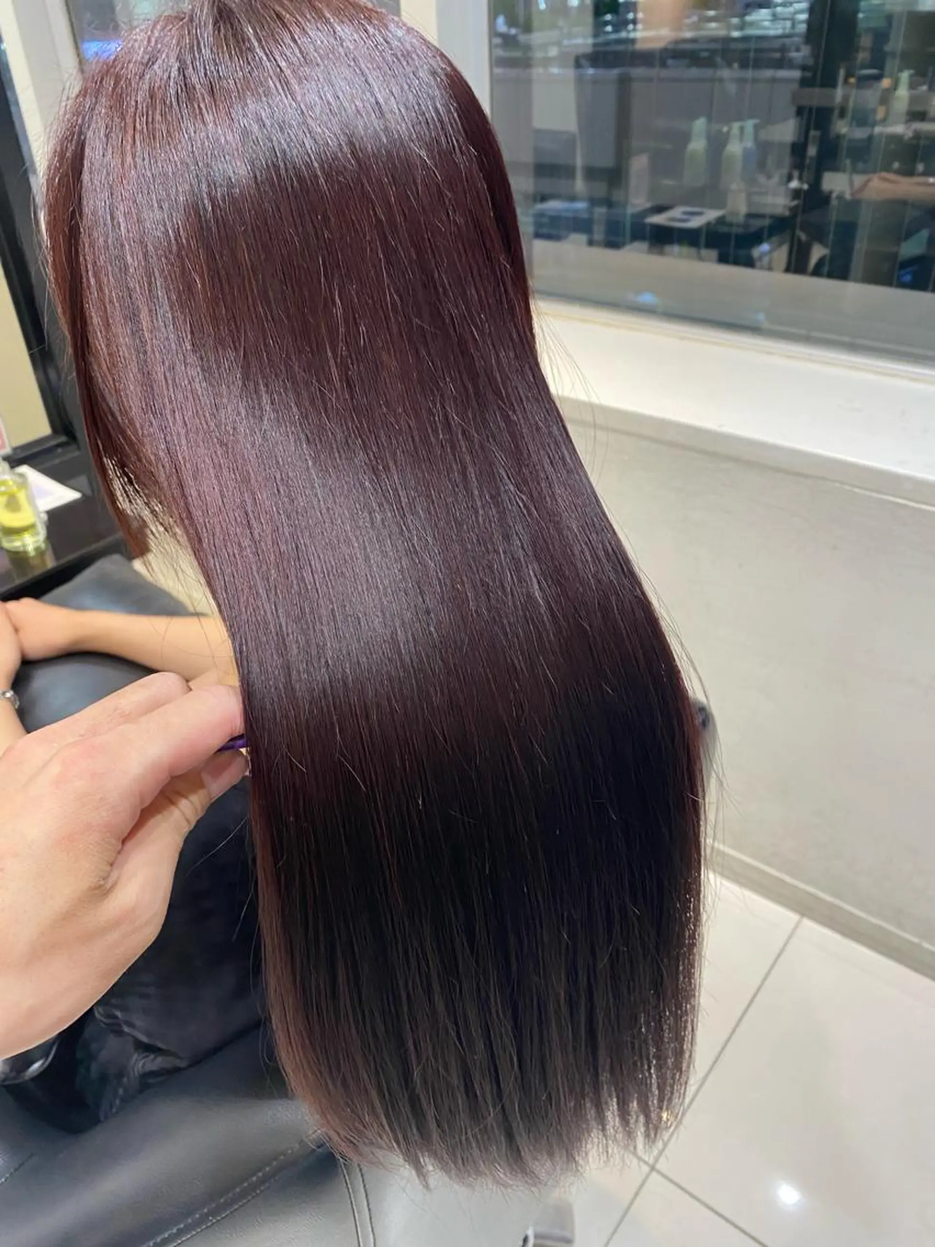 ロング カラー ヘアアレンジ ピンクカラー 女性カットモデル 募集　石田沙優美のヘアスタイル