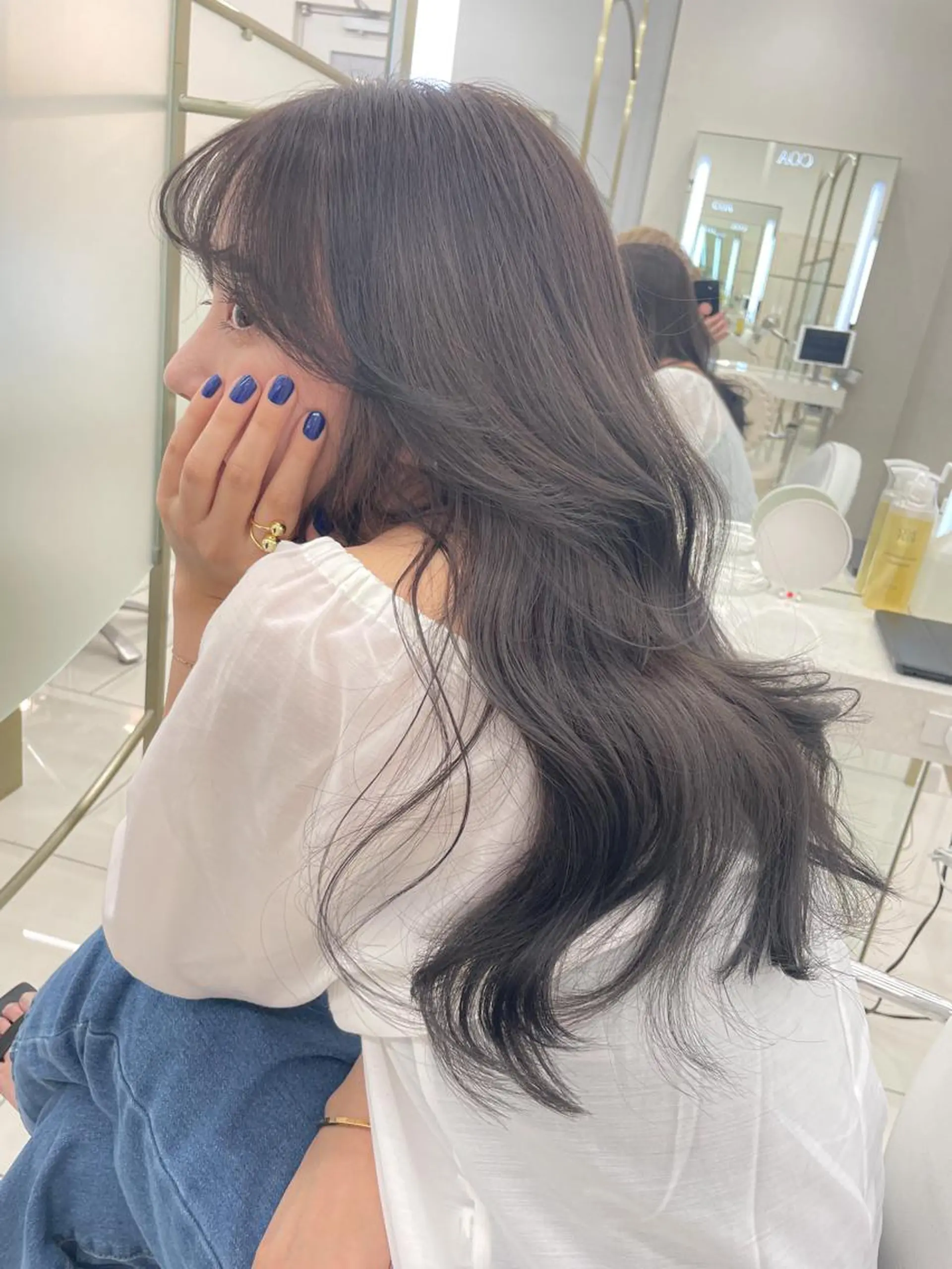 ロング カラー カット ヘアカラー トリートメント COA GINZA 空也/前髪/顔まわりのヘアスタイル