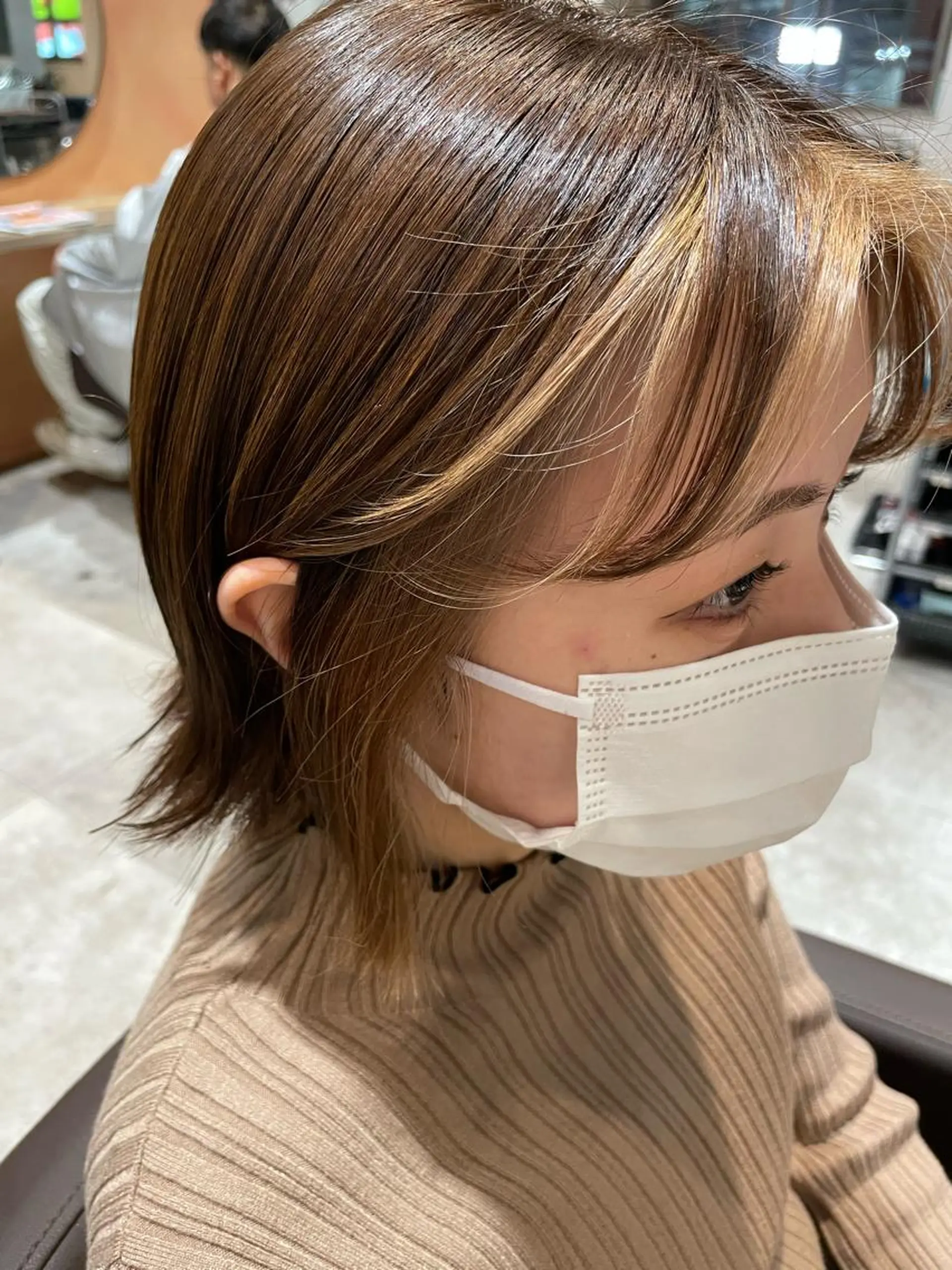 ミディアム カラー ミストバング  フェイスフレーミング ヘアカラー トリートメント 💐パーソナルカラー /市橋加菜💐のヘアスタイル