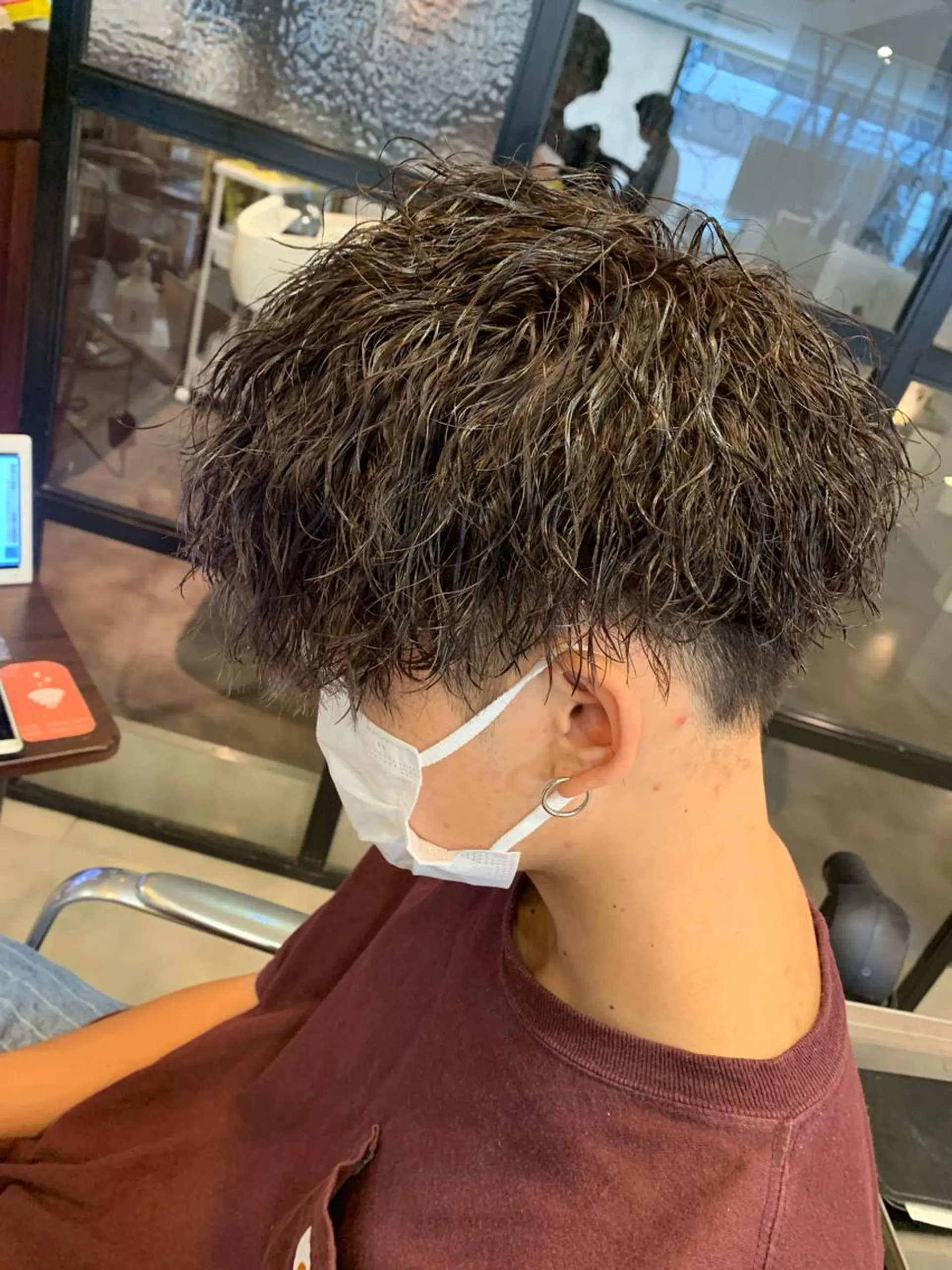 ミディアム メンズパーマ/難波/ 心斎橋　室園亮佑のヘアスタイル