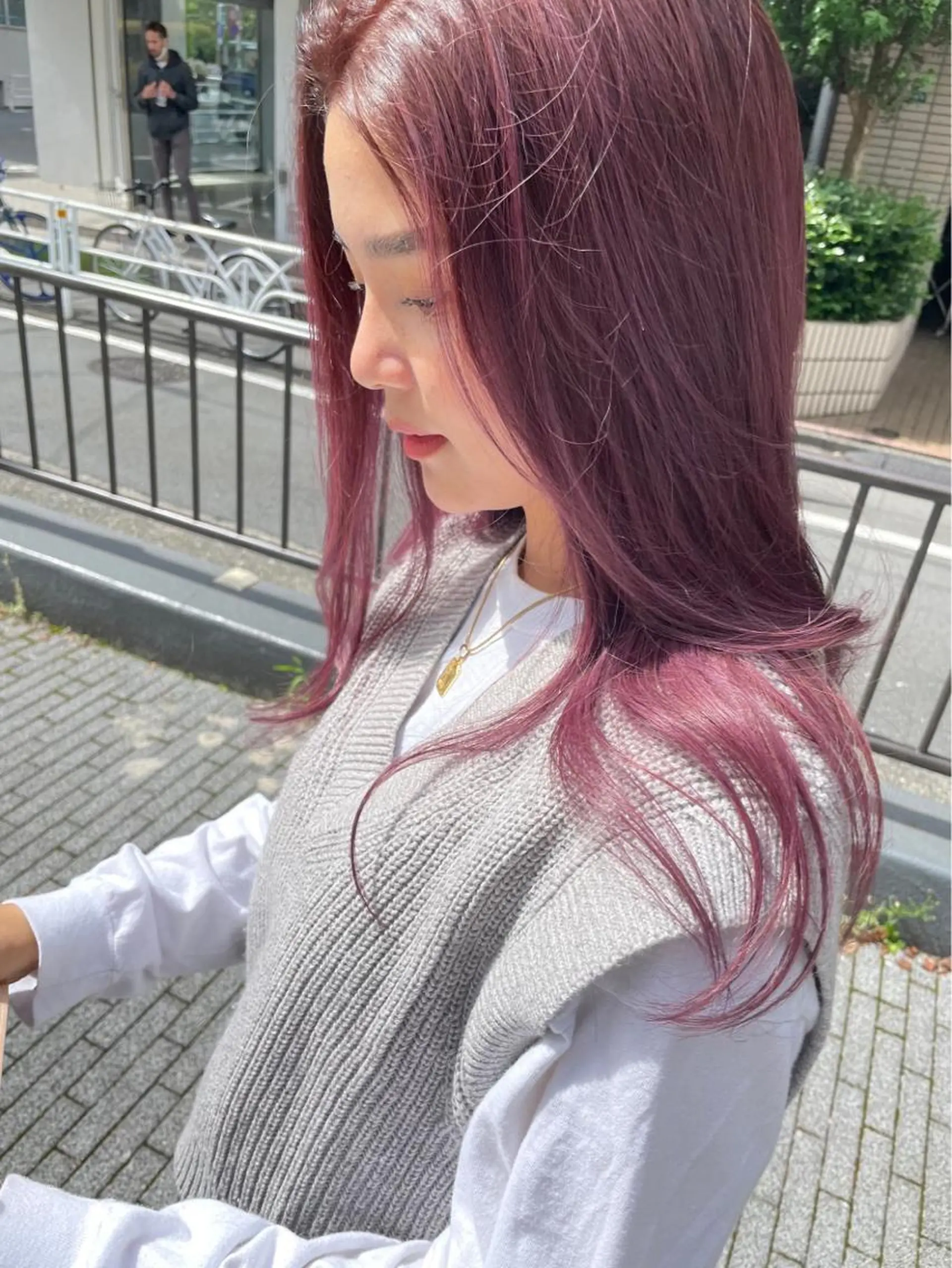 ロング カラー ヘアカラー エクステ ハイトーン 💭黒崎ハルカのヘアスタイル