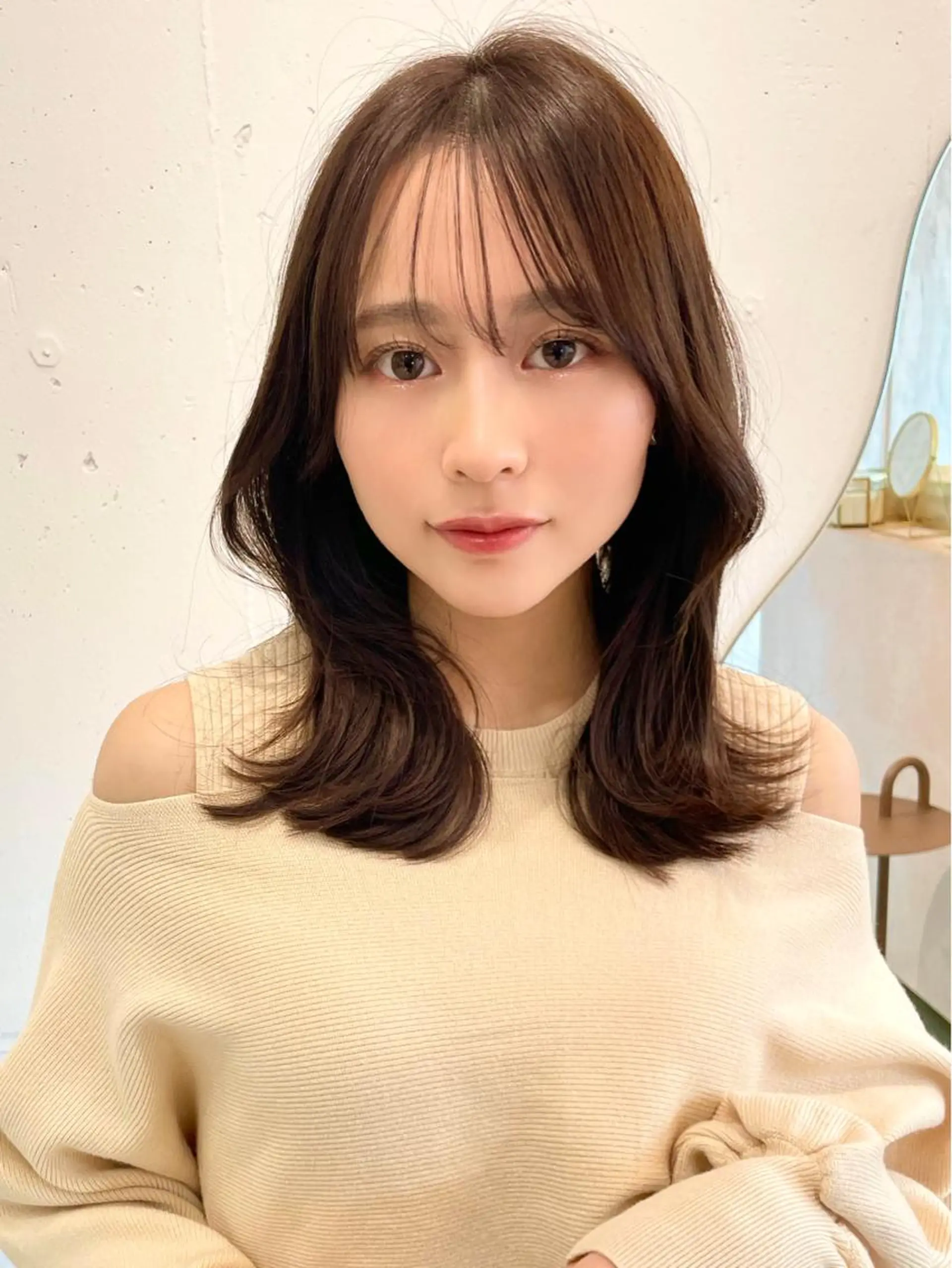 ミディアム カラー カット トリートメント 韓国ヘア🤍顔周り/ 髪質改善✨/林遼一郎のヘアスタイル