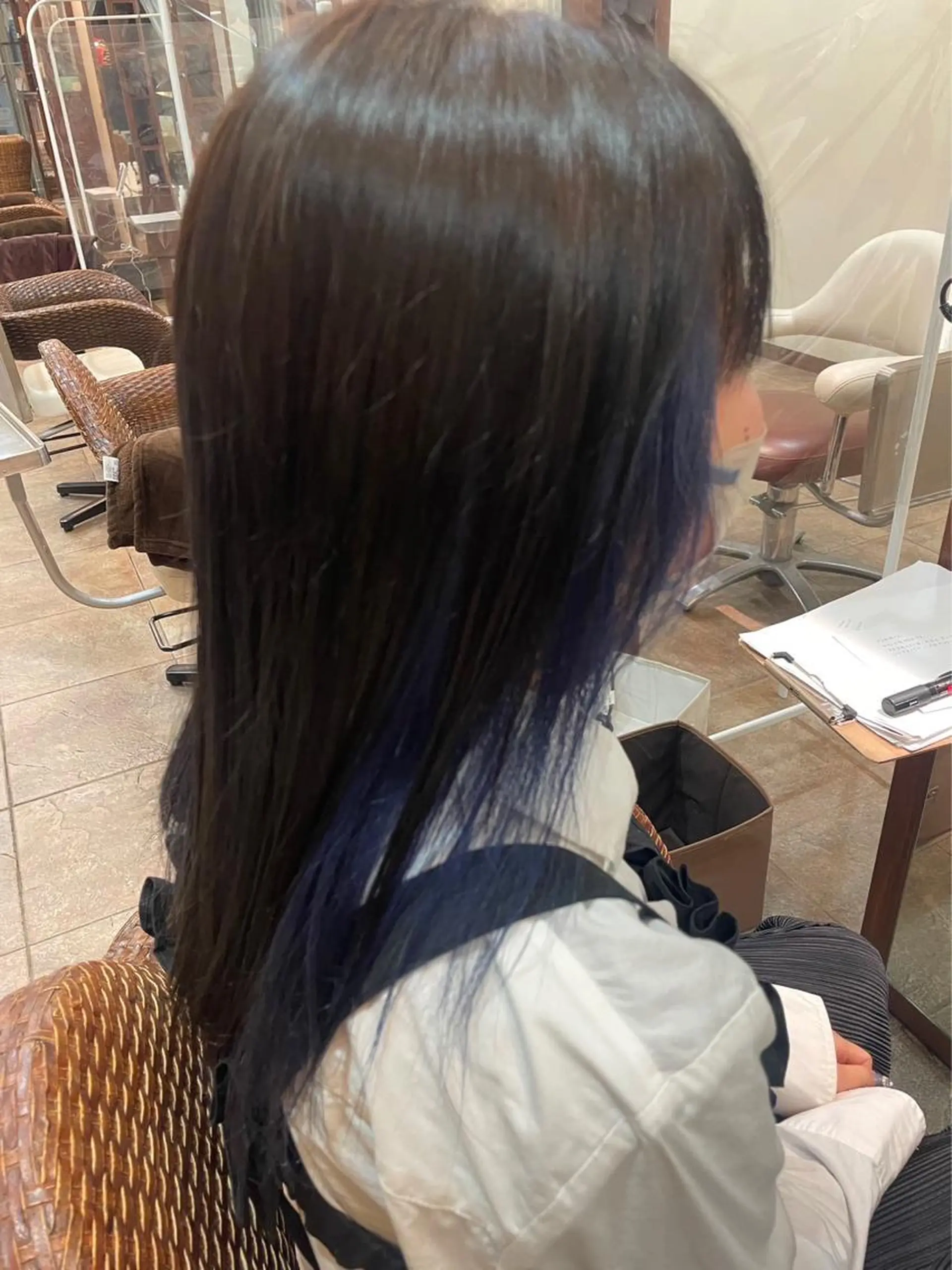 セミロング カラー ブルーカラー ヘアカラー トリートメント ヘアセット 🍊暖色/ボブヘア chihiro🌼ོのヘアスタイル